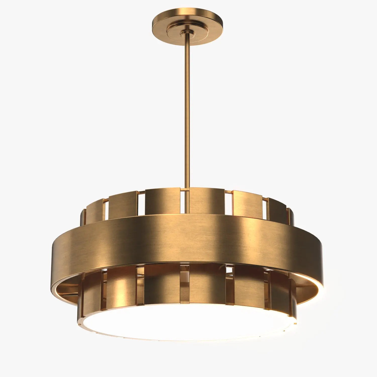 Orbit Brass Modern Round Chandelier 3D Model_01