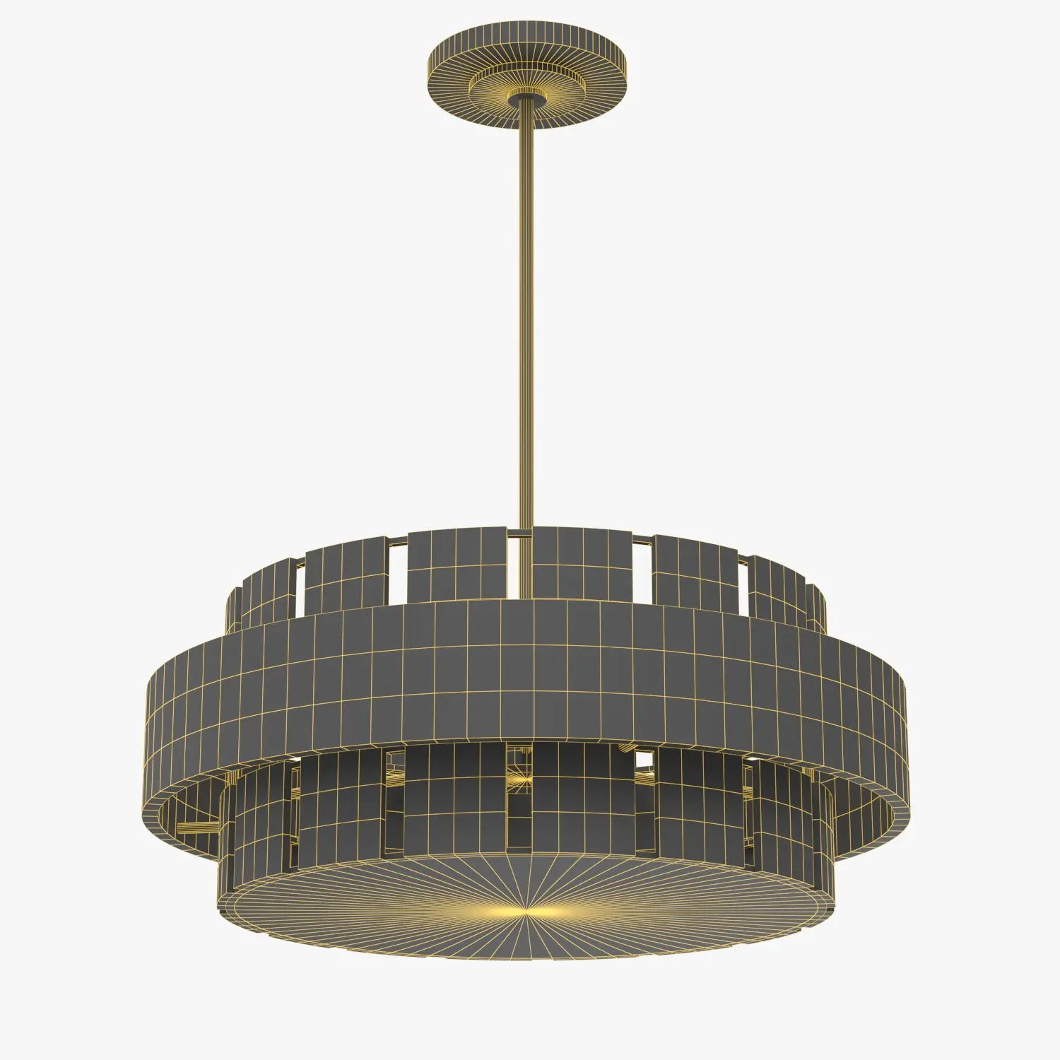 Orbit Brass Modern Round Chandelier 3D Model_07