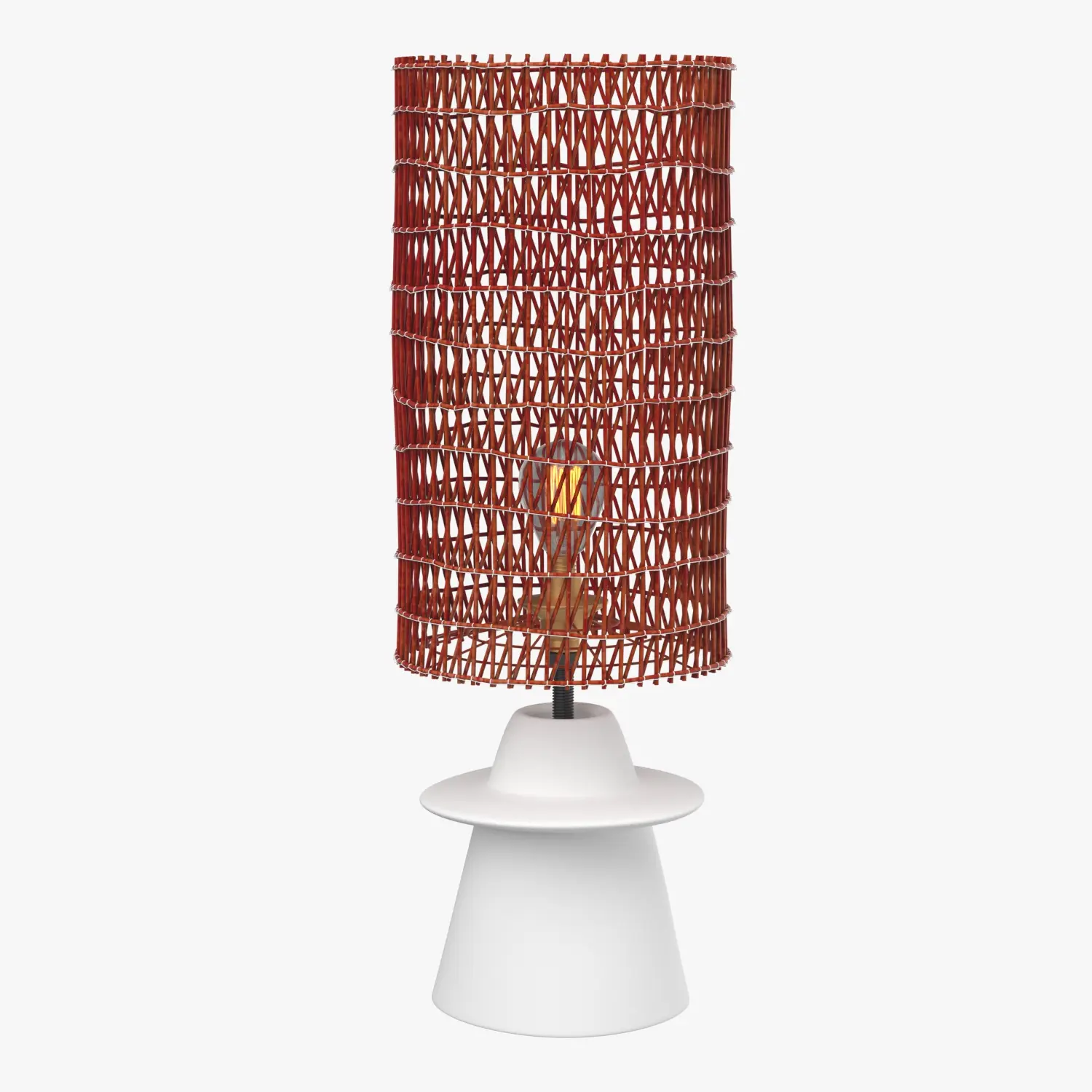 Plaster And Wicker Bookshelf Lamp 3D Model_03