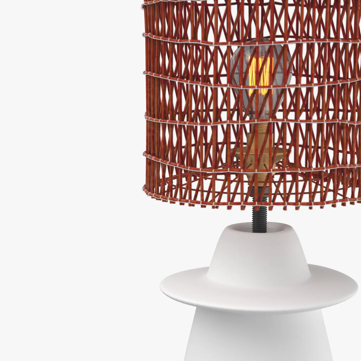 Plaster And Wicker Bookshelf Lamp 3D Model_05