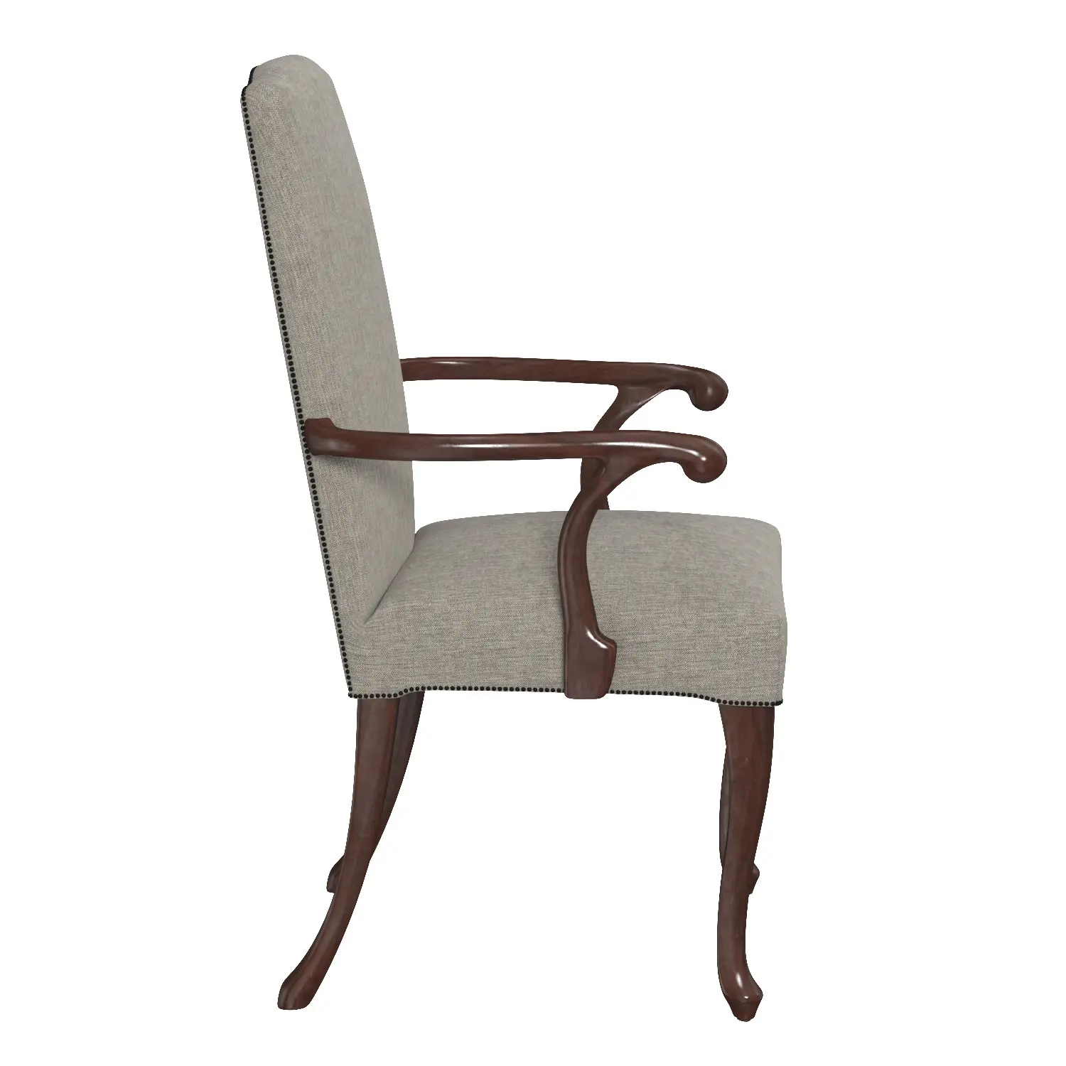 Queen Anne Camelback Elbow Highback Chair 3D Model_04