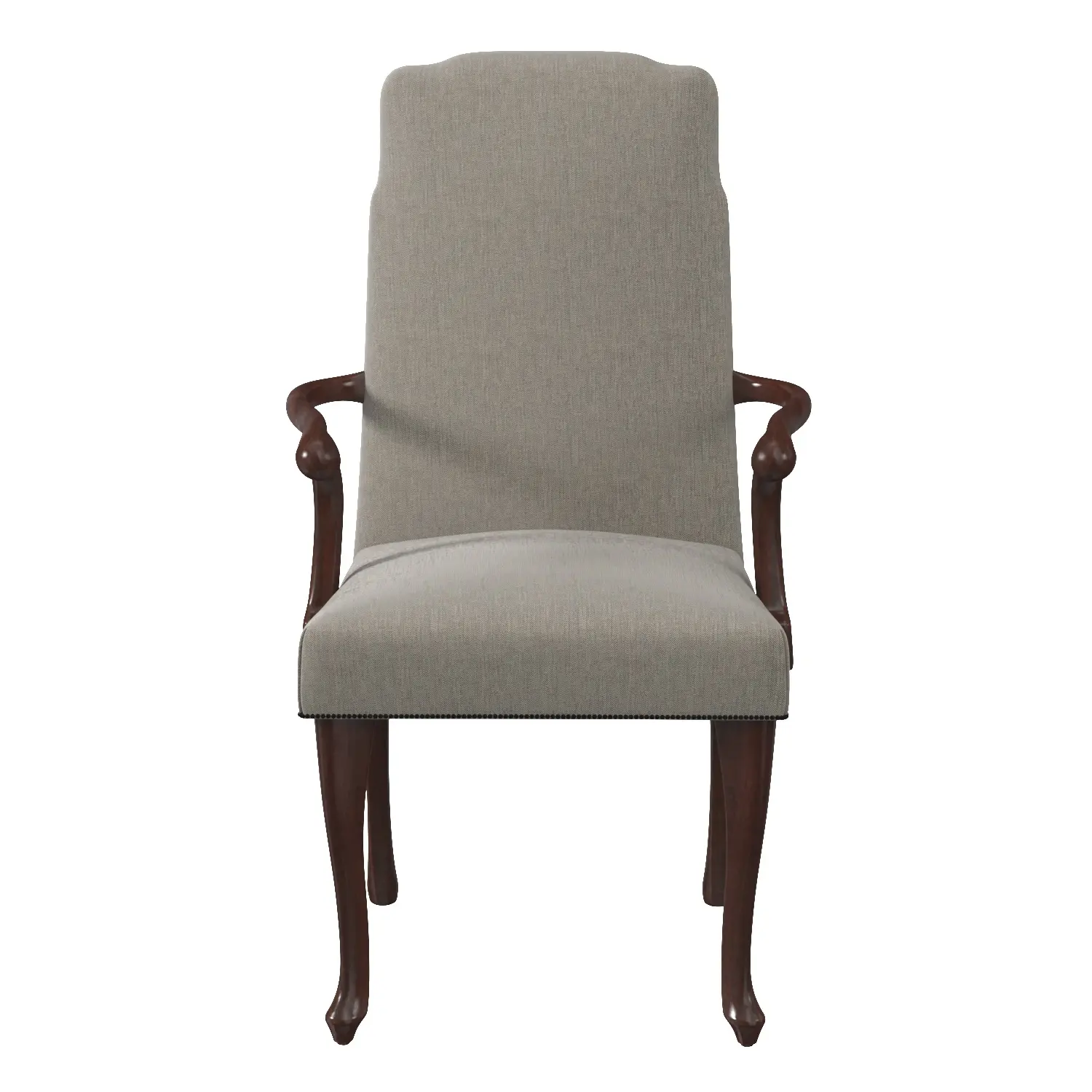 Queen Anne Camelback Elbow Highback Chair 3D Model_06