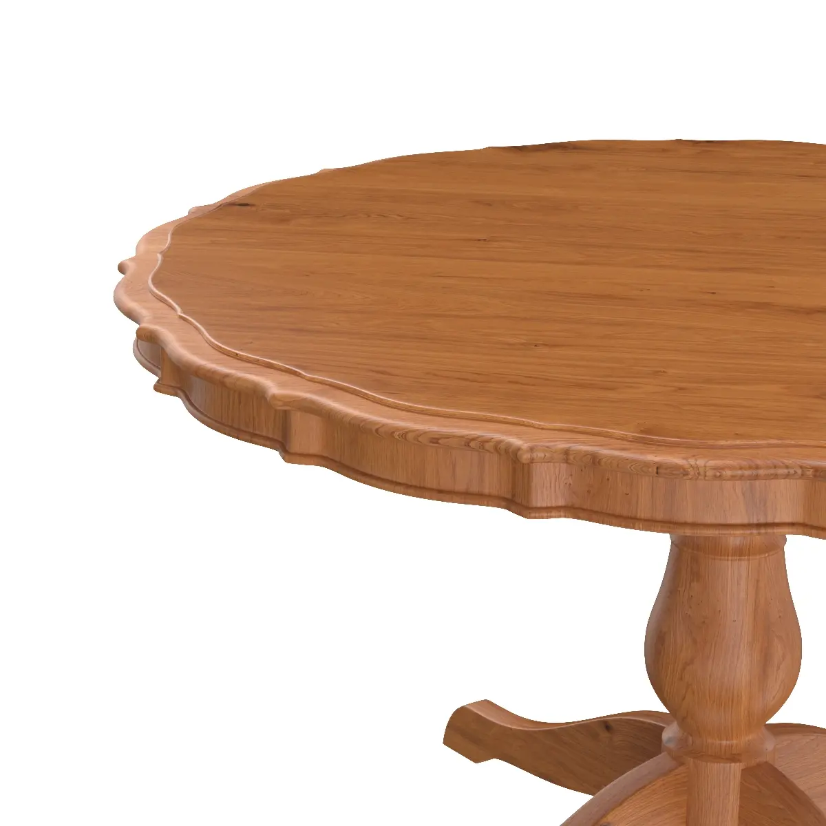 Round Carved Dining Table 3D Model_05