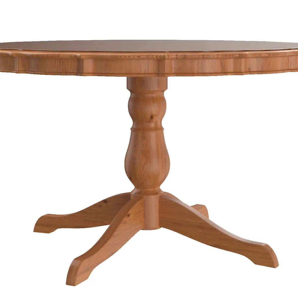 Round Carved Dining Table 3D Model_04