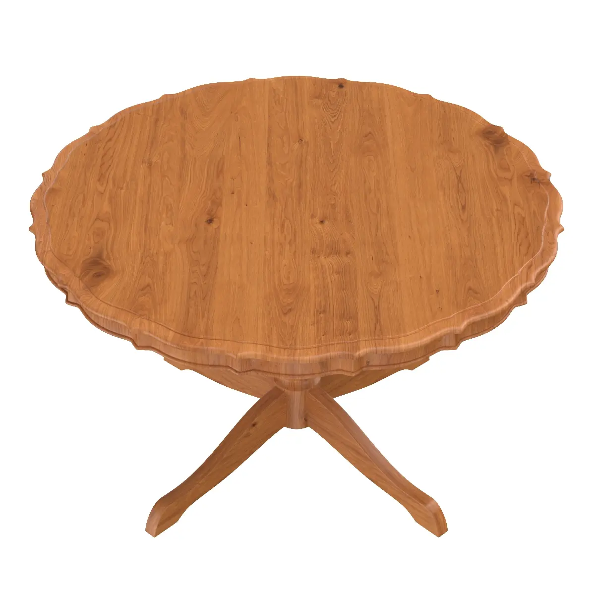 Round Carved Dining Table 3D Model_03