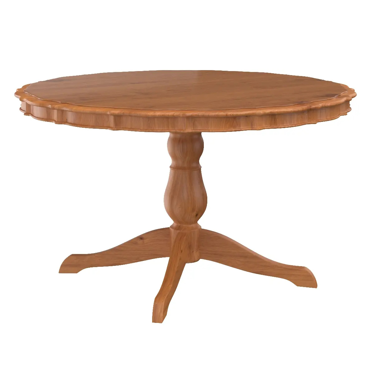Round Carved Dining Table 3D Model_01