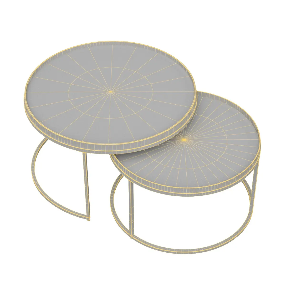 Round Nesting Tables Weathered Elm 3D Model_07