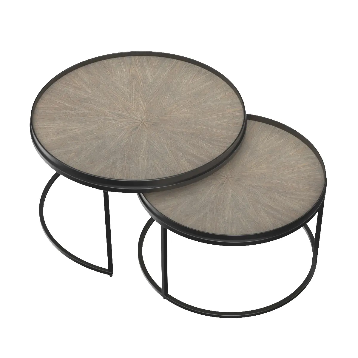 Round Nesting Tables Weathered Elm 3D Model_01