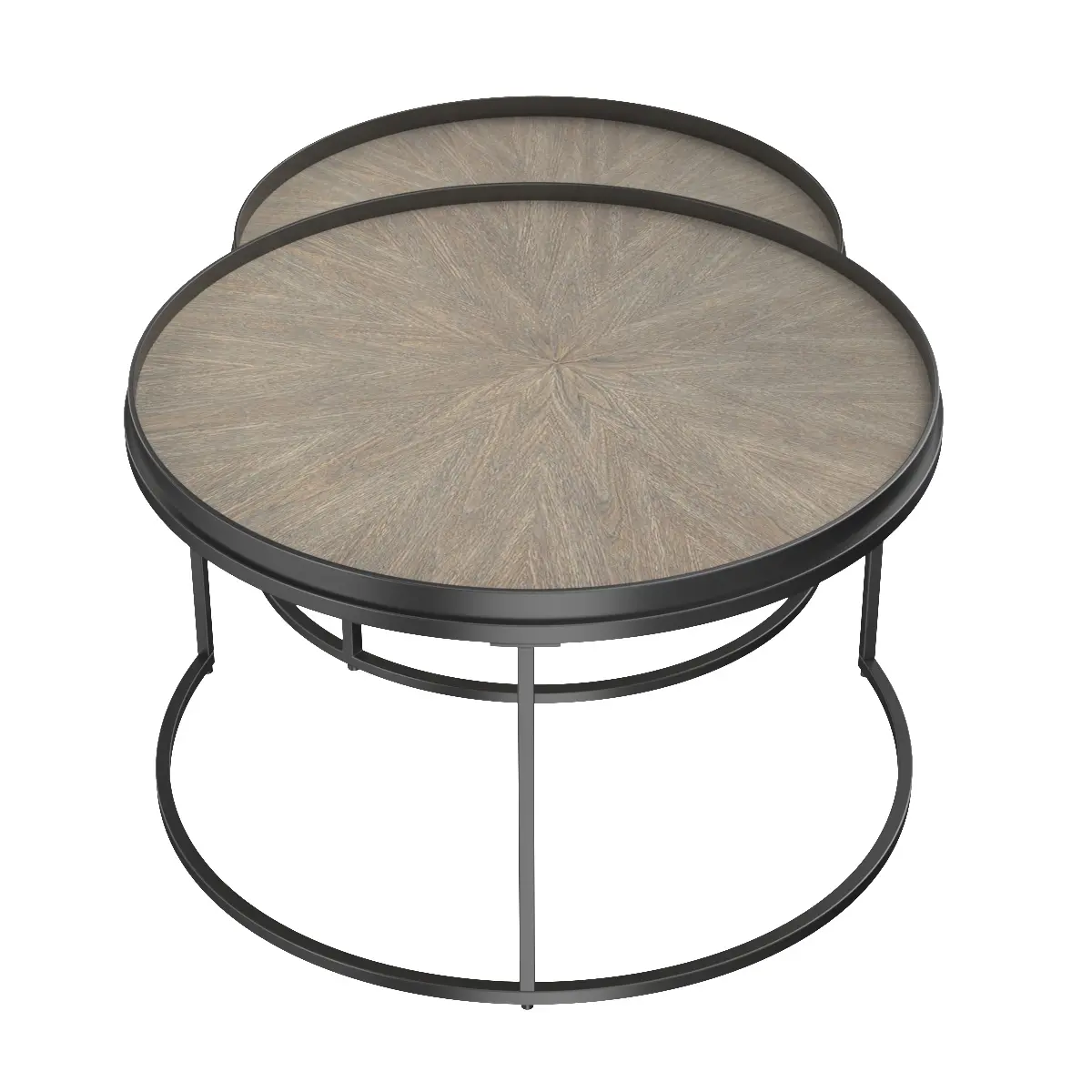 Round Nesting Tables Weathered Elm 3D Model_03