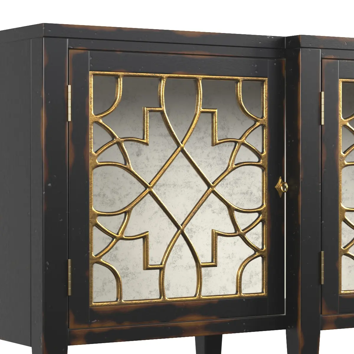 Sanctuary 4-Door Mirrored Console Ebony 3D Model_05