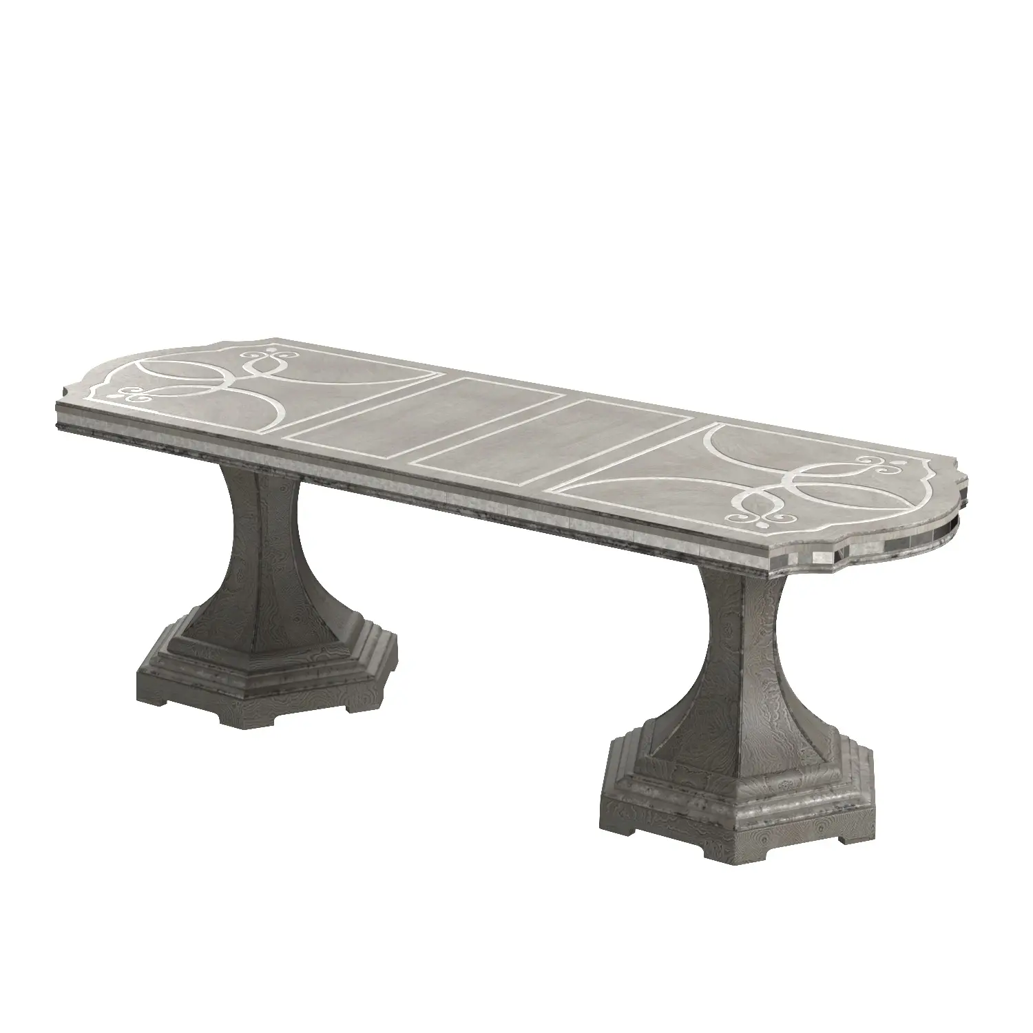 Sanctuary Rectangle Dining Table With 2 20inch Leaves 3D Model_06