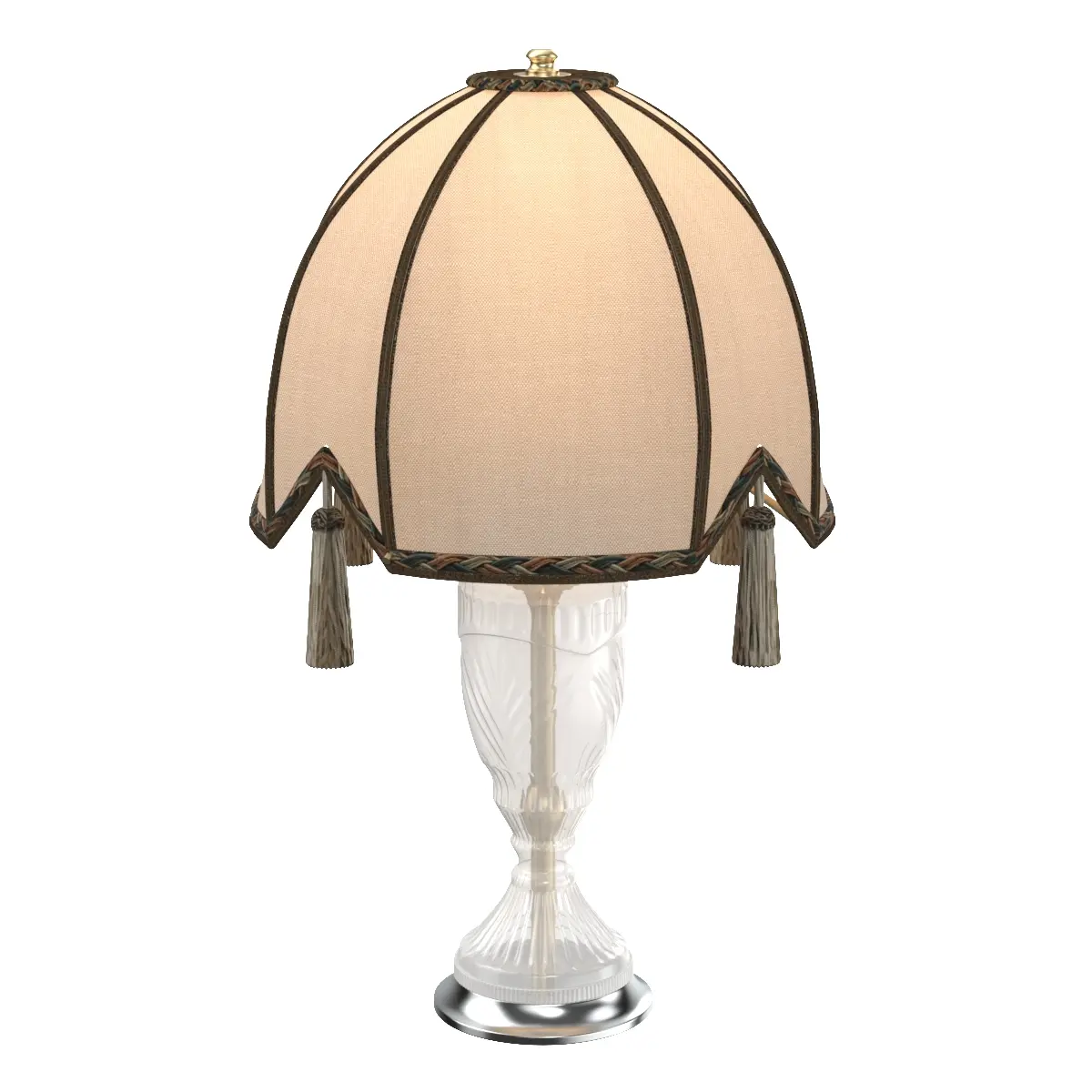 Superb Tall Spanish Glass Table Lamp 3D Model_04