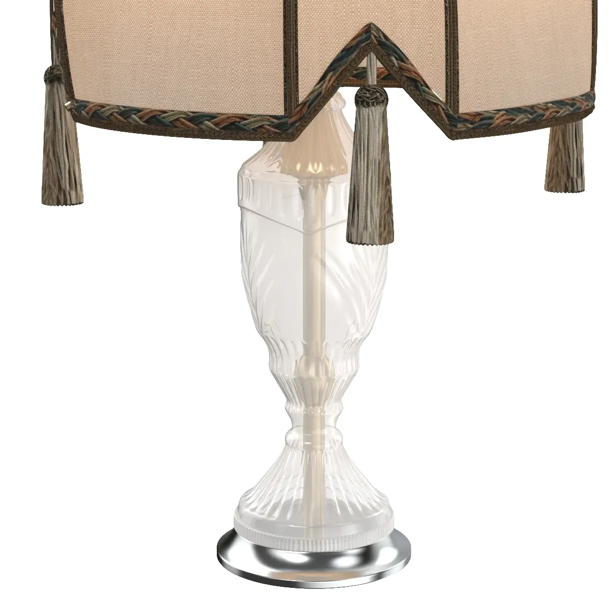 Superb Tall Spanish Glass Table Lamp 3D Model_05