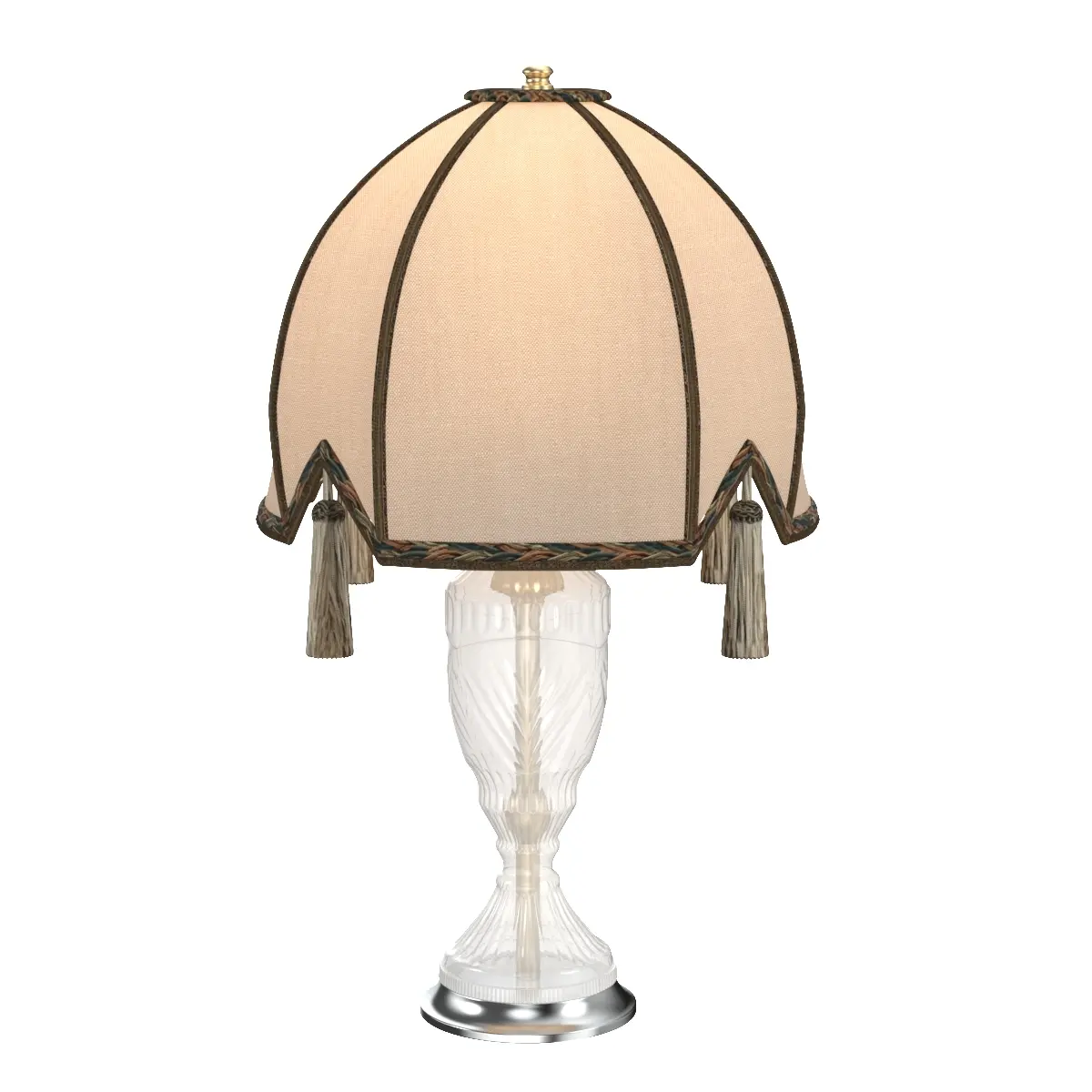 Superb Tall Spanish Glass Table Lamp 3D Model_06