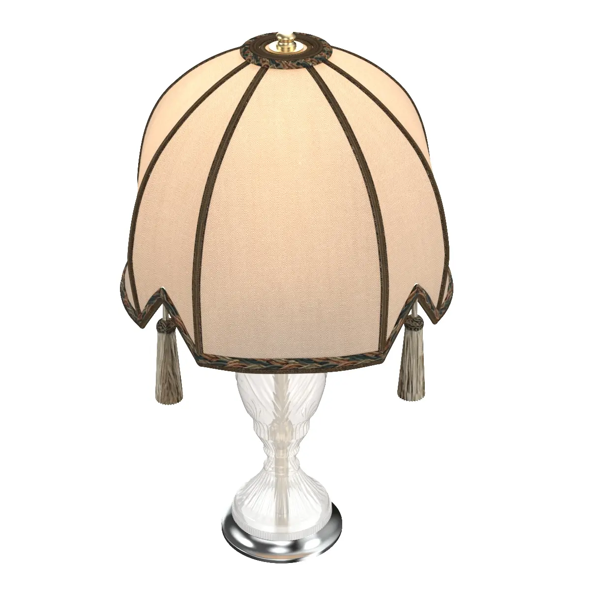 Superb Tall Spanish Glass Table Lamp 3D Model_03