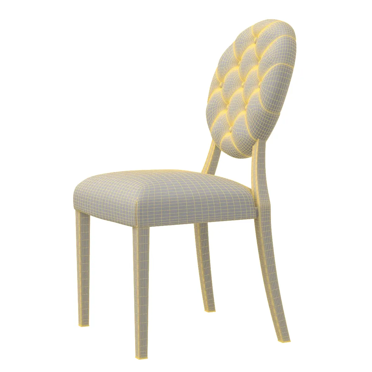 Vintage Tufted Back Performance Velvet Dining Chair 3D Model_07