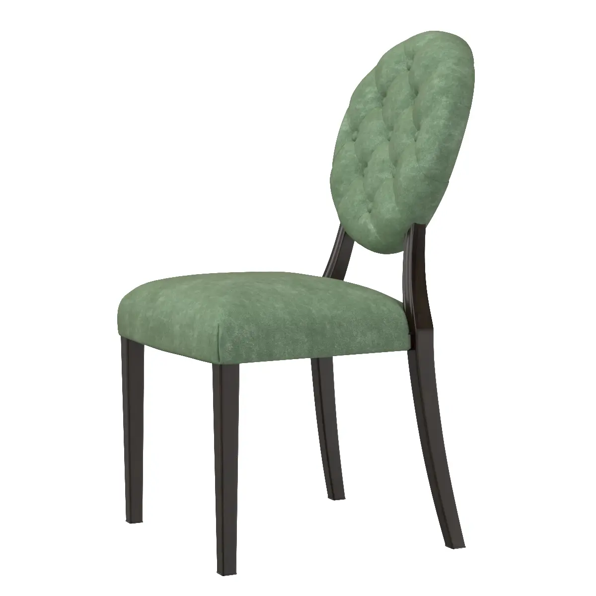 Vintage Tufted Back Performance Velvet Dining Chair 3D Model_01