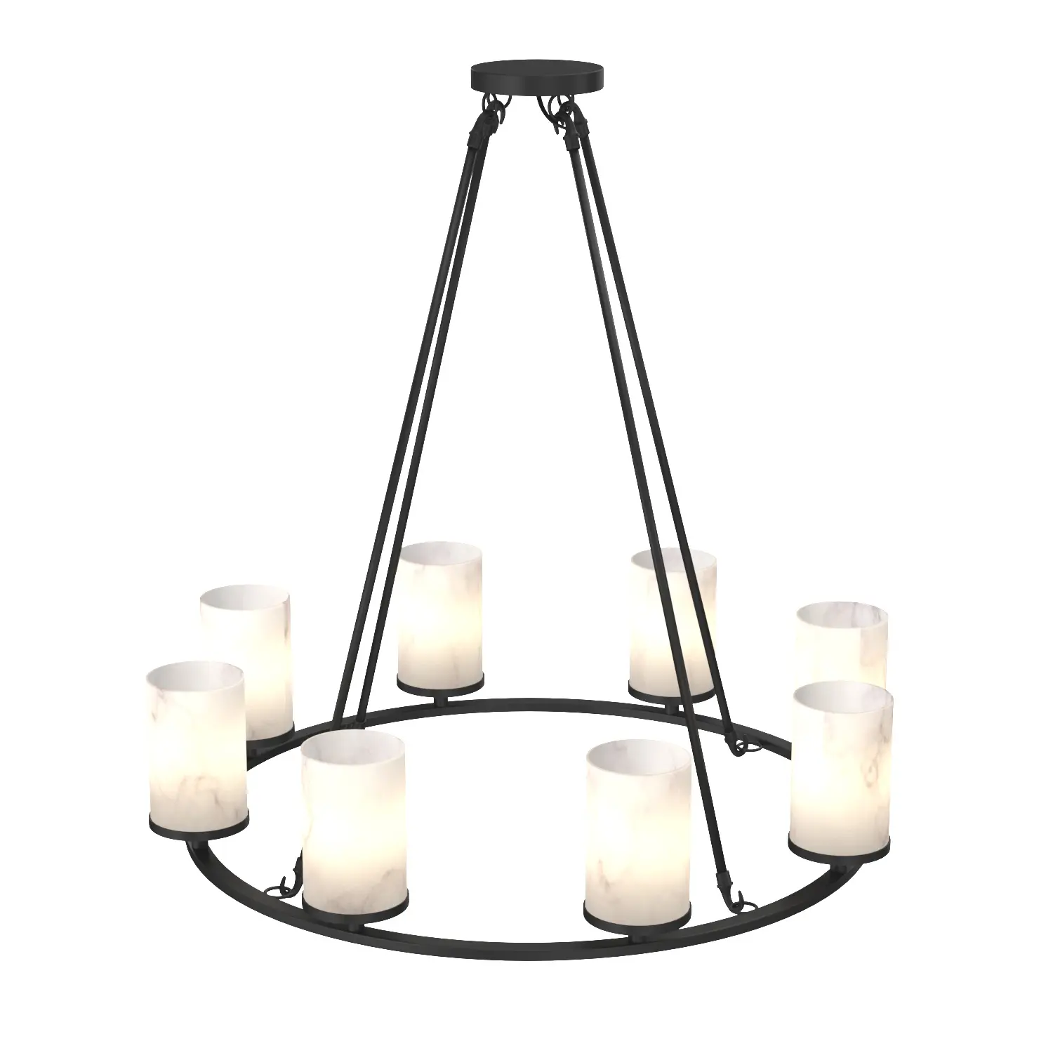 Windham Round Alabaster Chandelier 3D Model_06