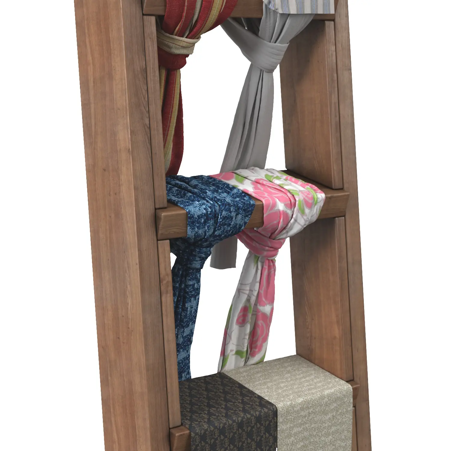 Wood Ladders Scarf Display 6 3D Model_05