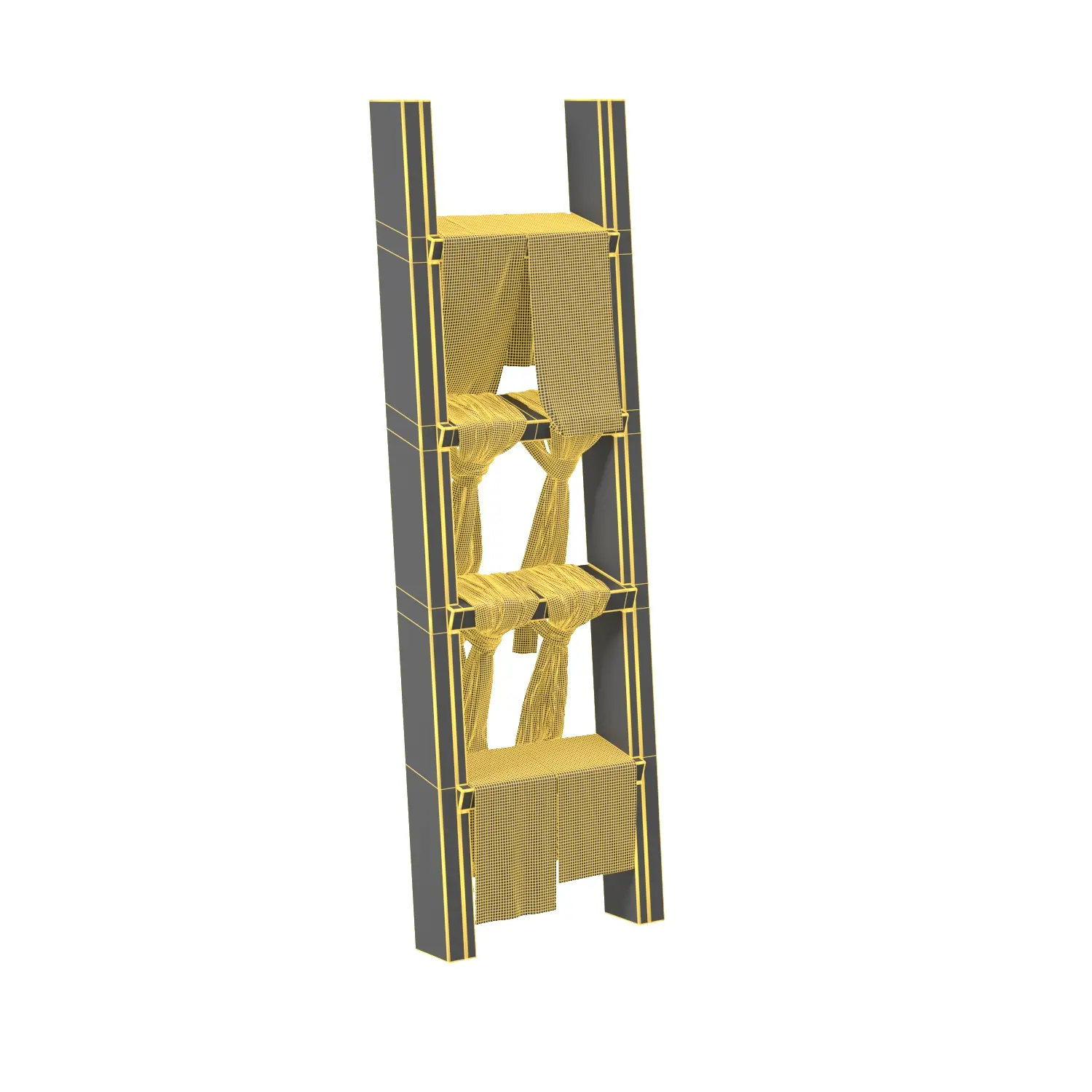 Wood Ladders Scarf Display 6 3D Model_07