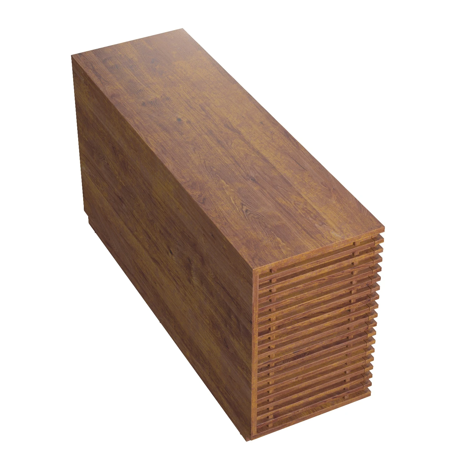 Linear 6 Drawer Walnut Dresser 3D Model_06