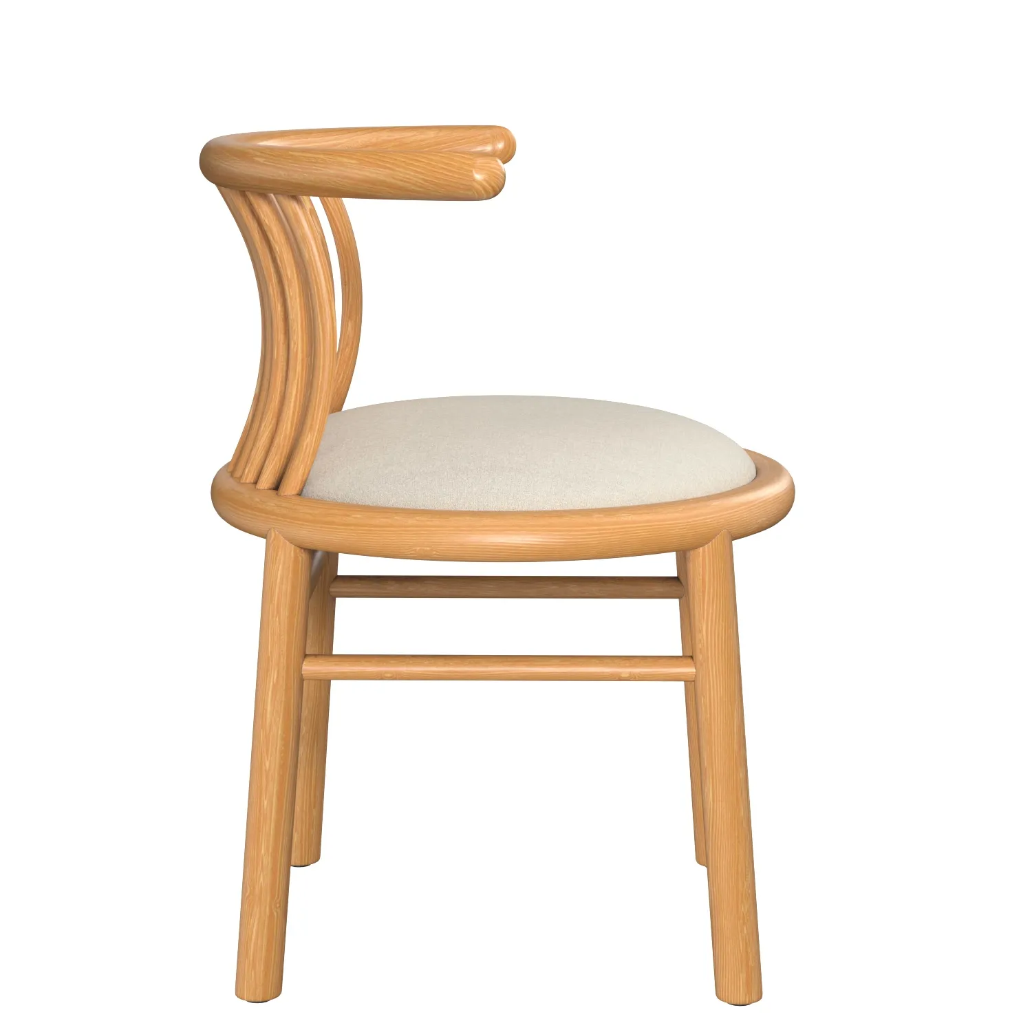 Mathilde Curved Slatted Wood Dining Chair PBR 3D Model_03