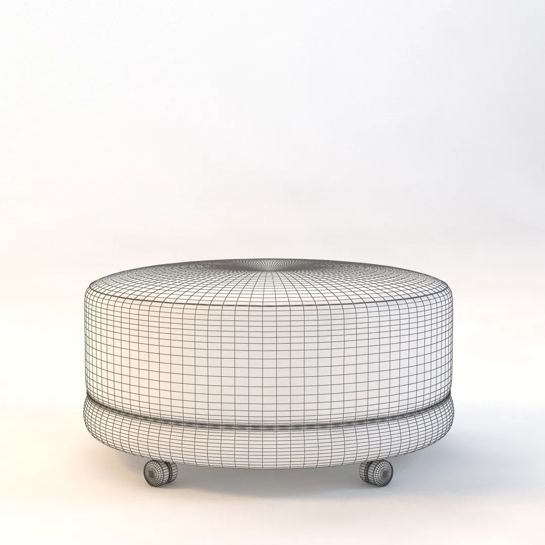 Parisian Round Cocktail Ottoman 3D Model_07