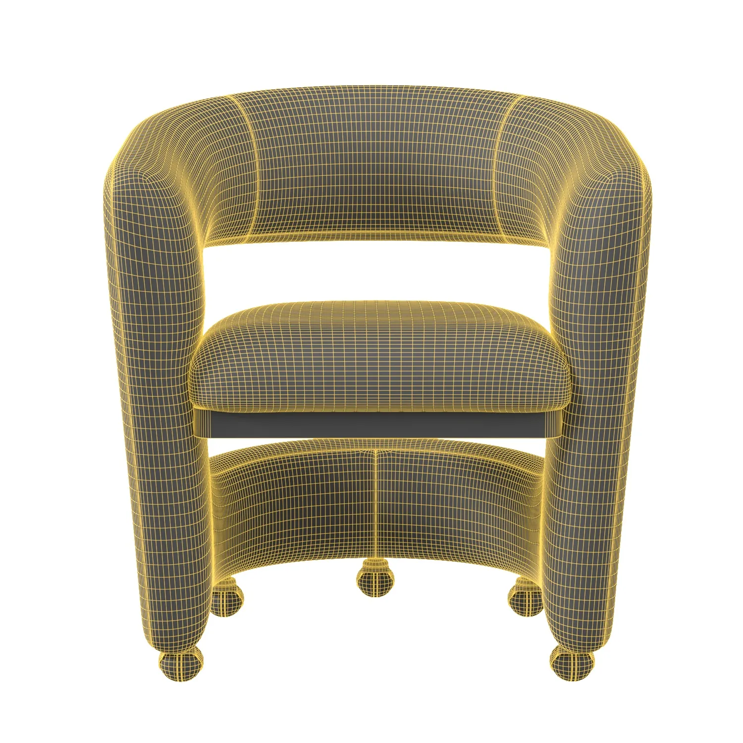 Sarrono Curved Neutral Swivel Desk Chair PBR 3D Model_07