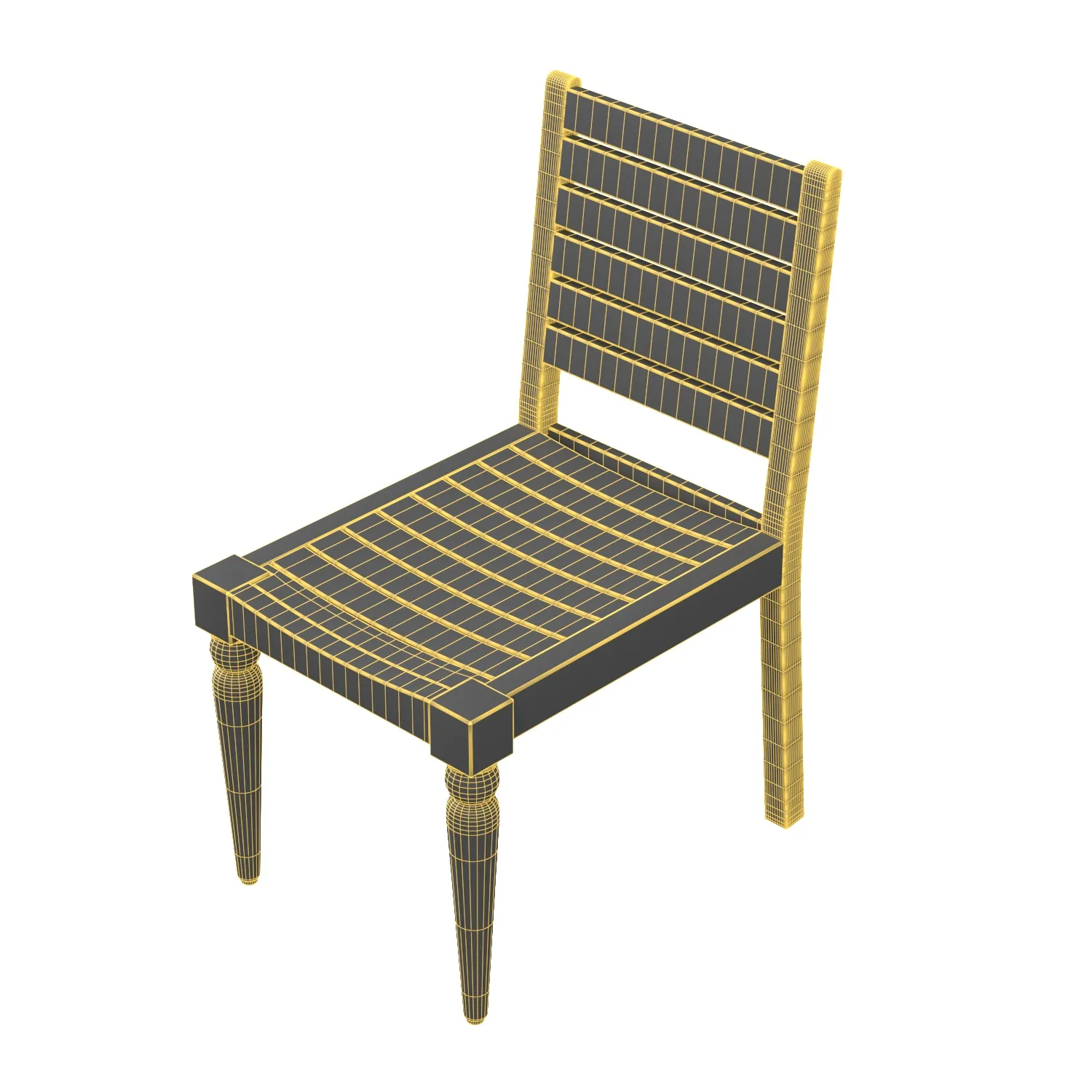 Shoreham Teak Side Chair PBR 3D Model_07