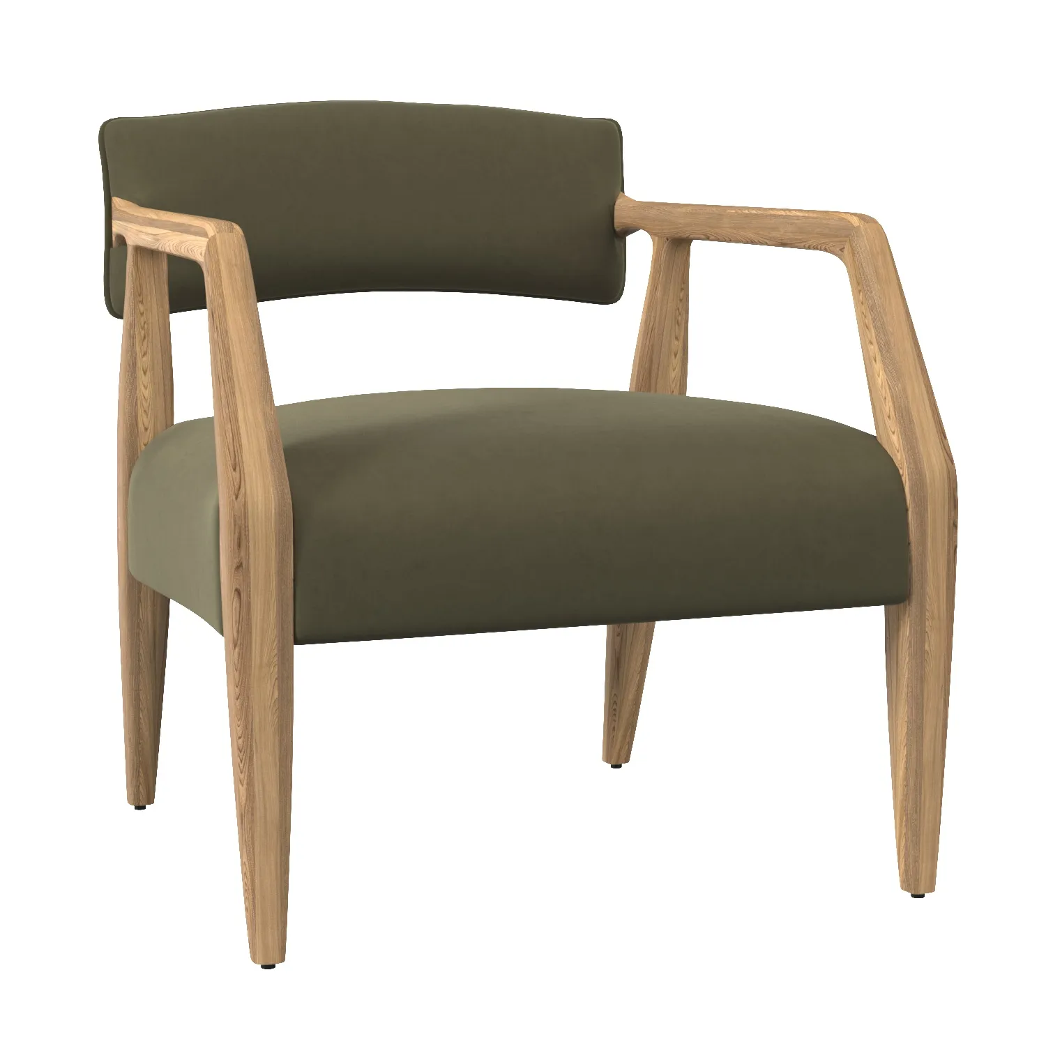 Tyler Burnt Auburn Green Velvet Arm Chair 3D Model_01