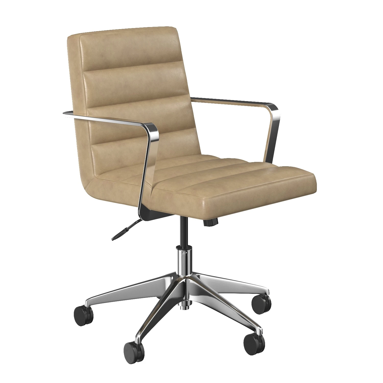 Duet Conference Tubular Arms Quilting Chair PBR 3D Model_01