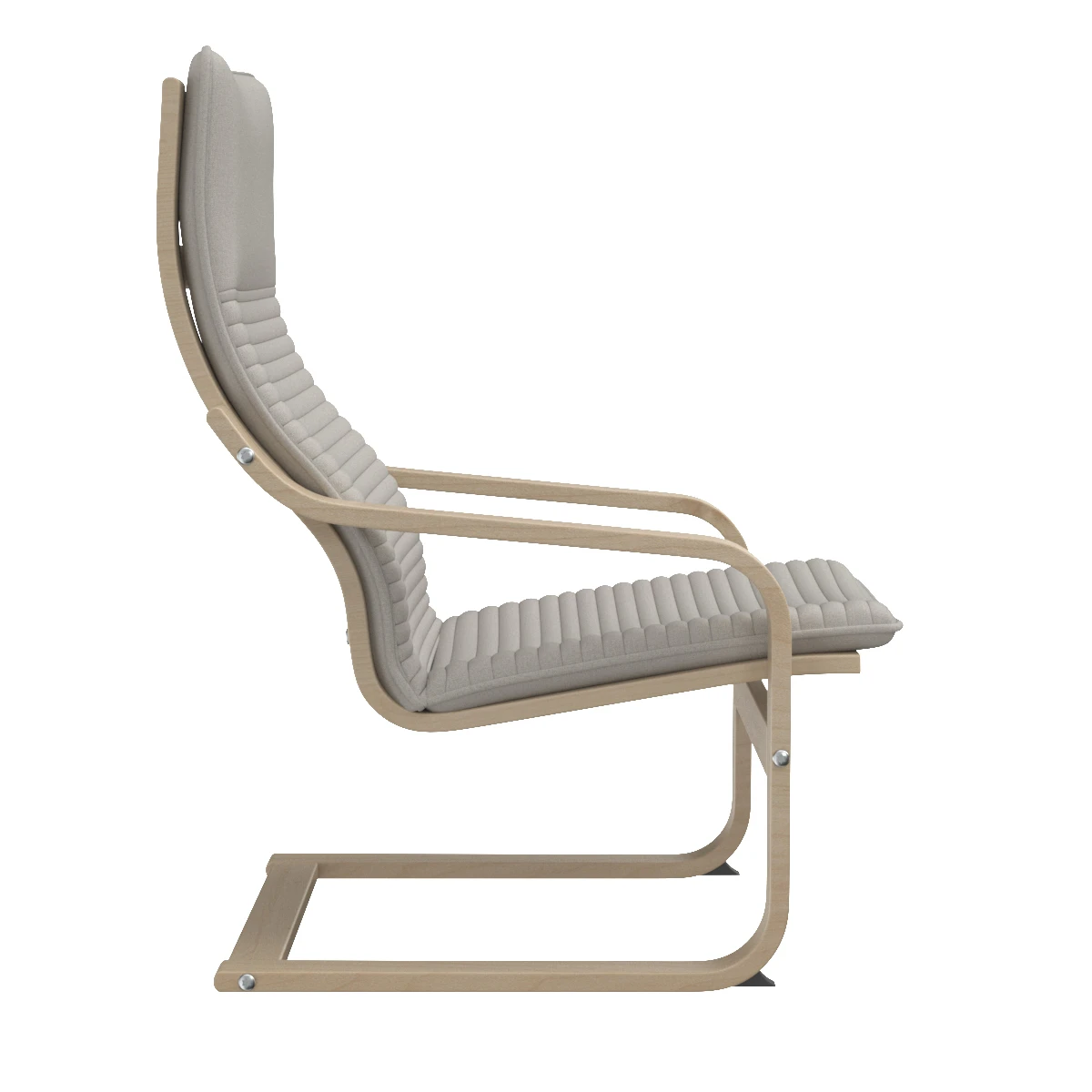 Poang Armchair With Footstool 3D Model_03