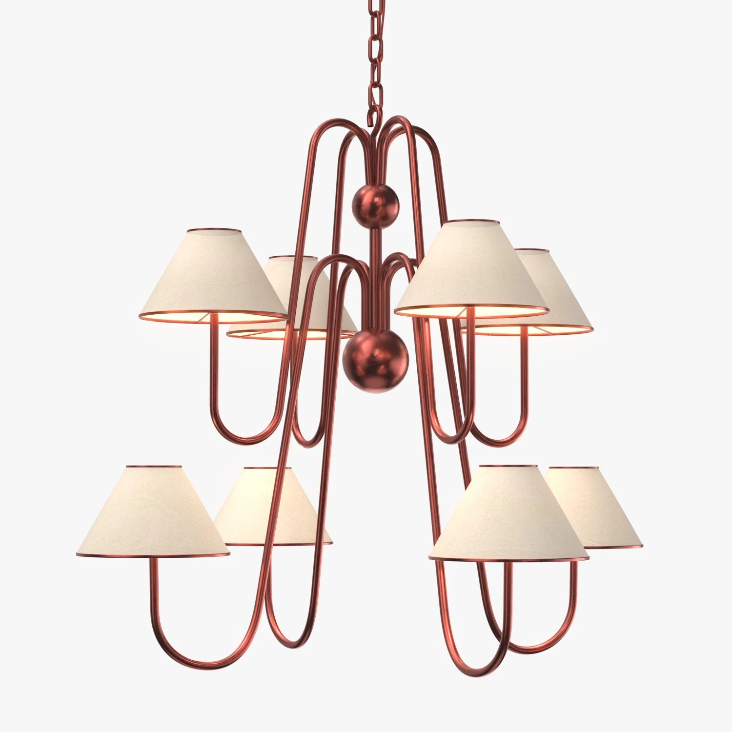 Eight Armed Bouquet Chandelier PBR 3D Model_01