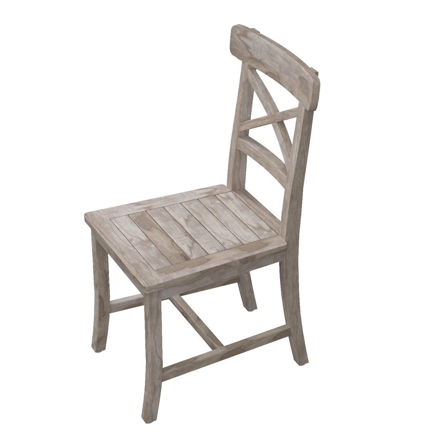 Crossback Teak Side Chair PBR 3D Model_04
