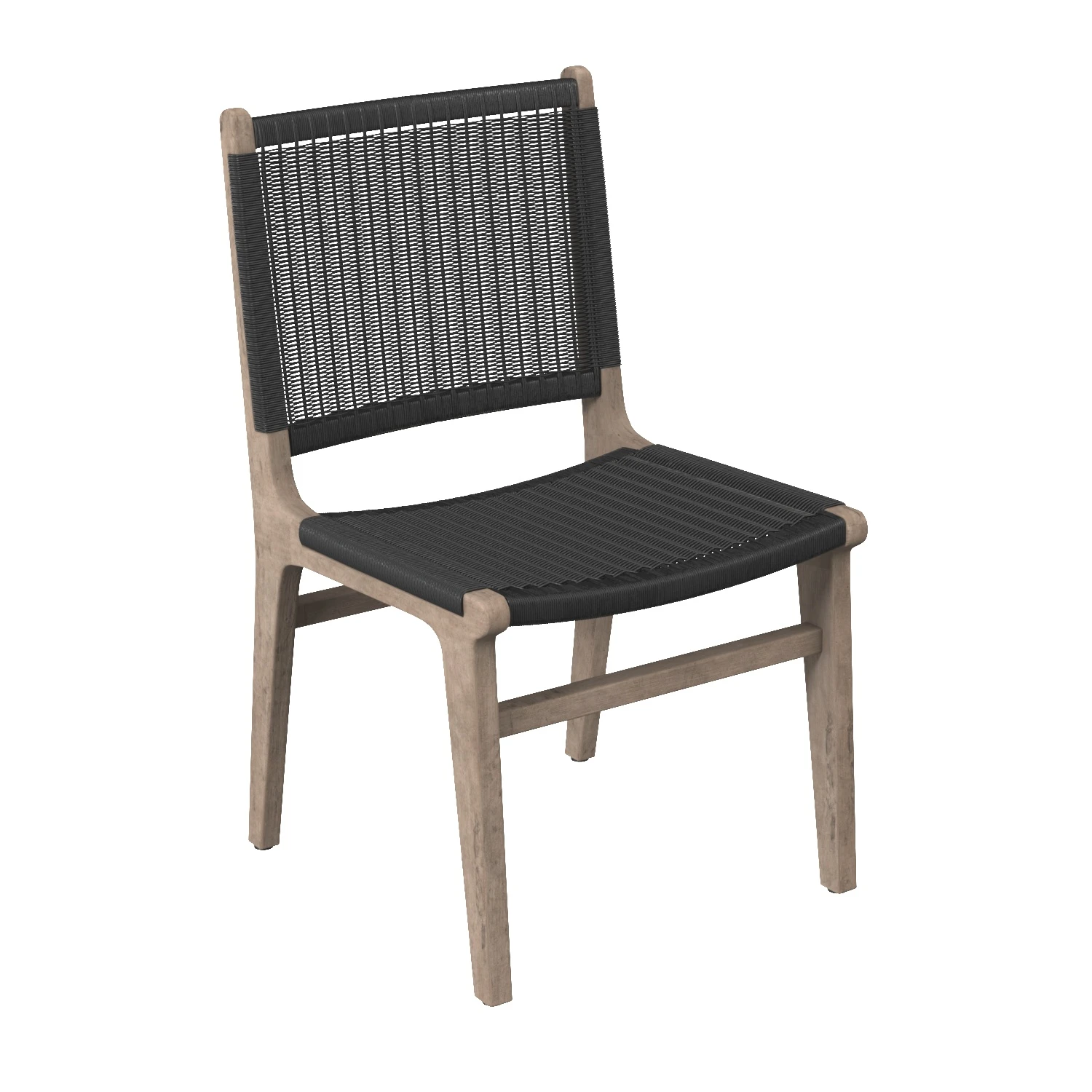 Wicker Teak Side Chair Terrain PBR 3D Model_01