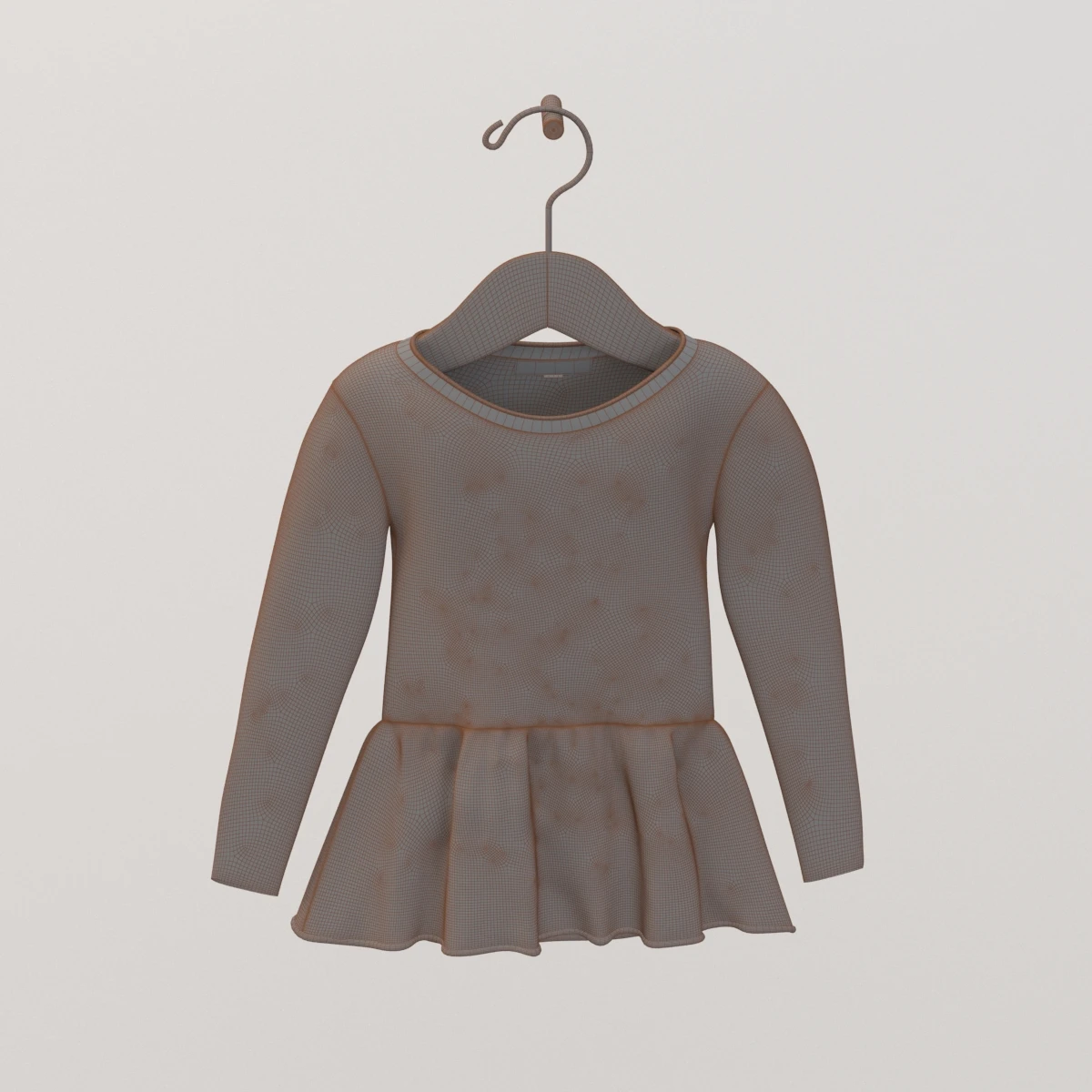 Thermal Long Sleeve Peplum Tee 3D Model_07