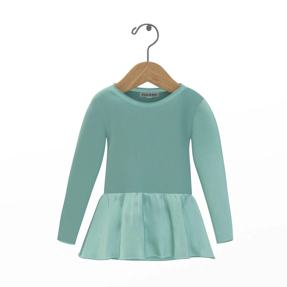 Thermal Long Sleeve Peplum Tee 3D Model_01