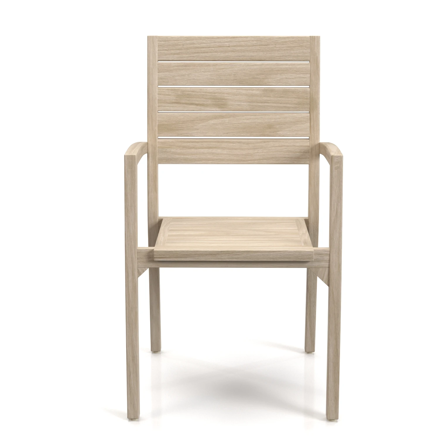 Vista Slatted Teak Stacking Chair PBR 3D Model_04