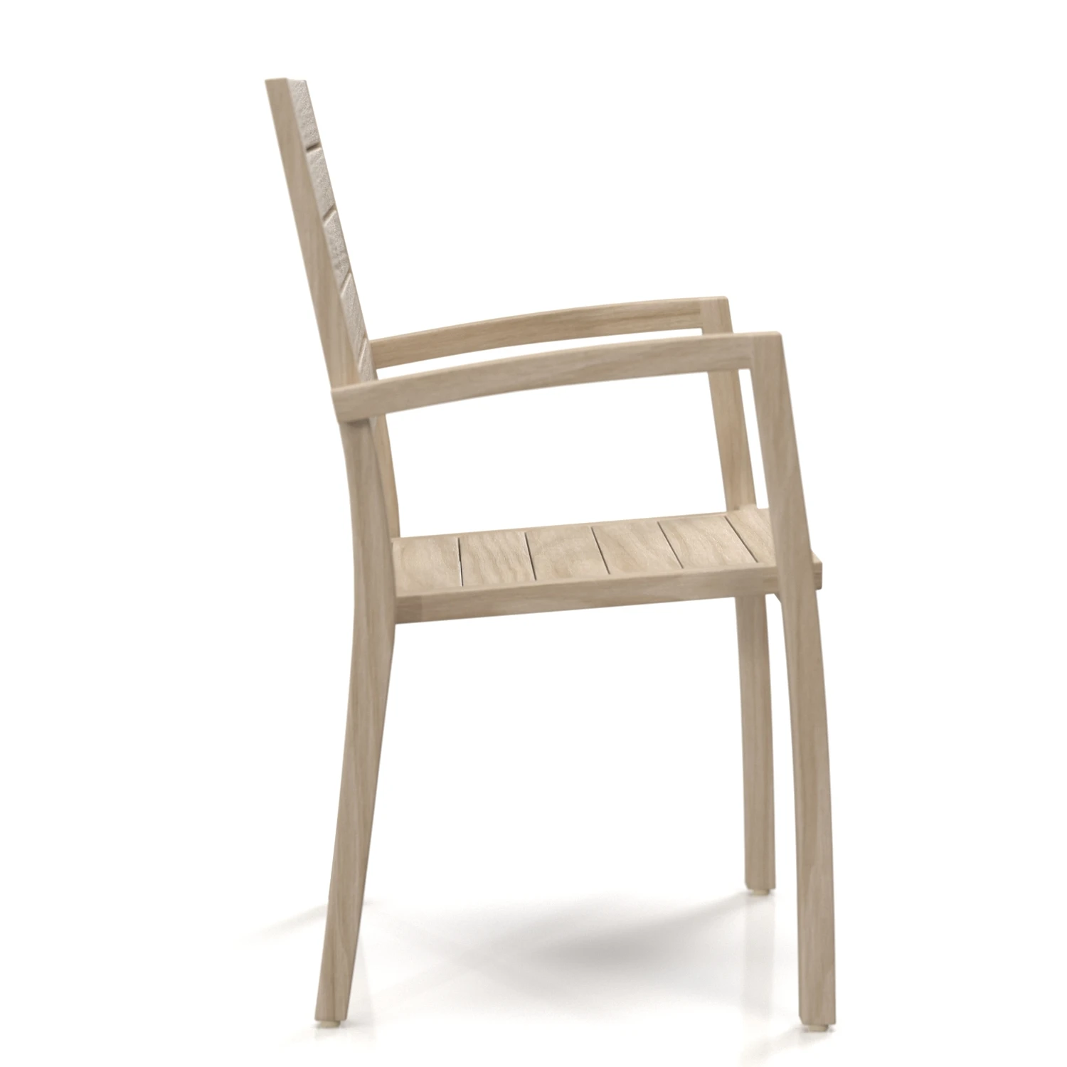 Vista Slatted Teak Stacking Chair PBR 3D Model_03