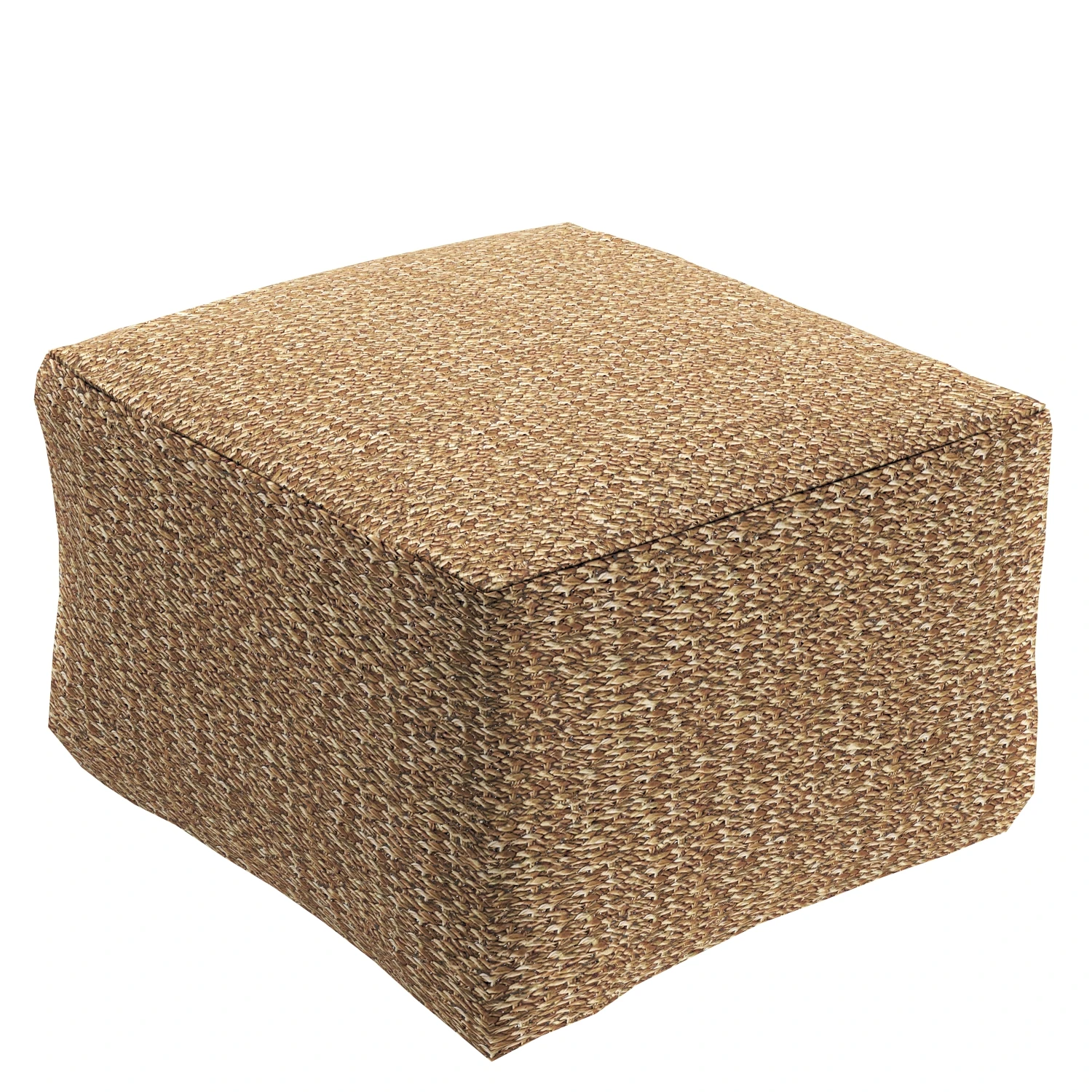 Zuri Coastal Beach Brown Woven Rattan Square Ottoman PBR 3D Model_04