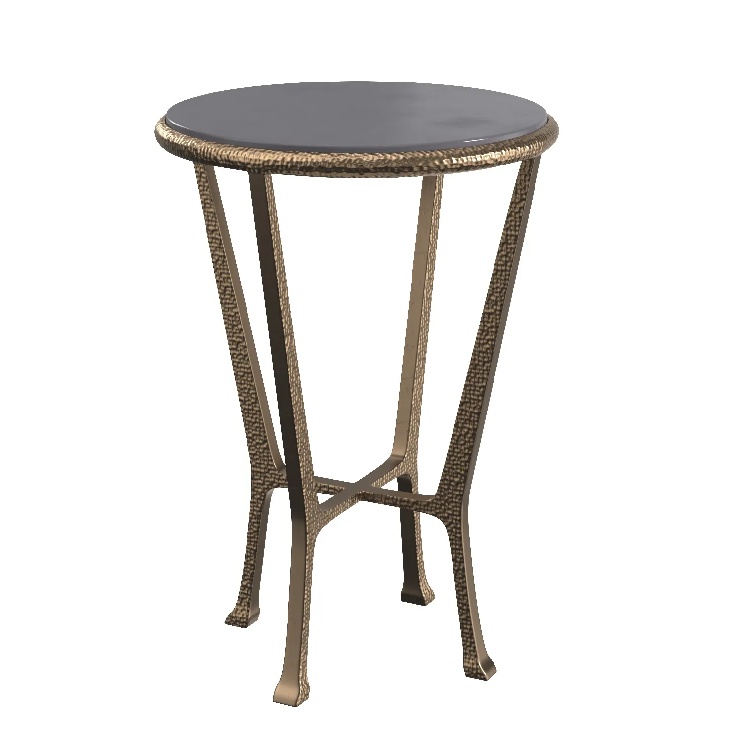 Metalworks Flavio Metal and Stone Antique Gold Accent Table PBR 3D Model_01