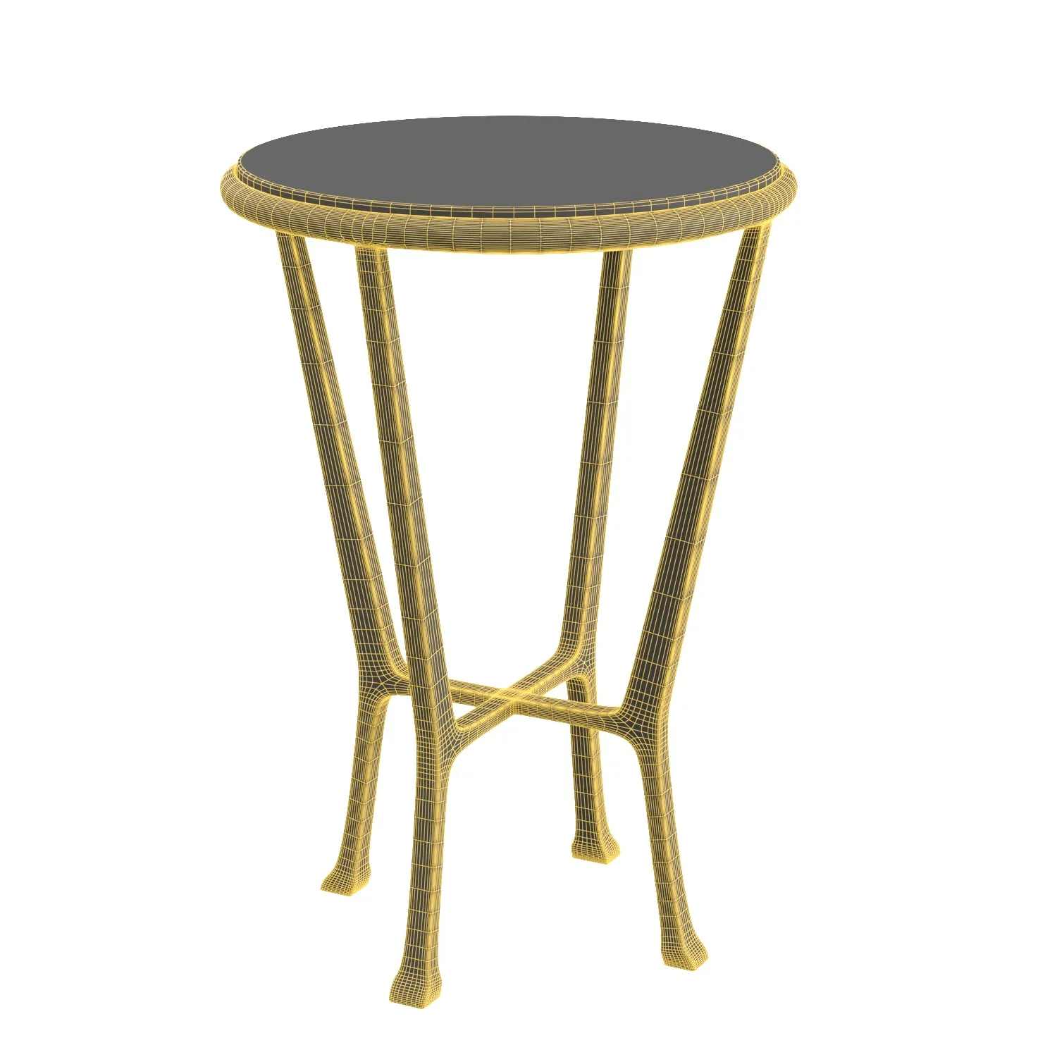 Metalworks Flavio Metal and Stone Antique Gold Accent Table PBR 3D Model_07