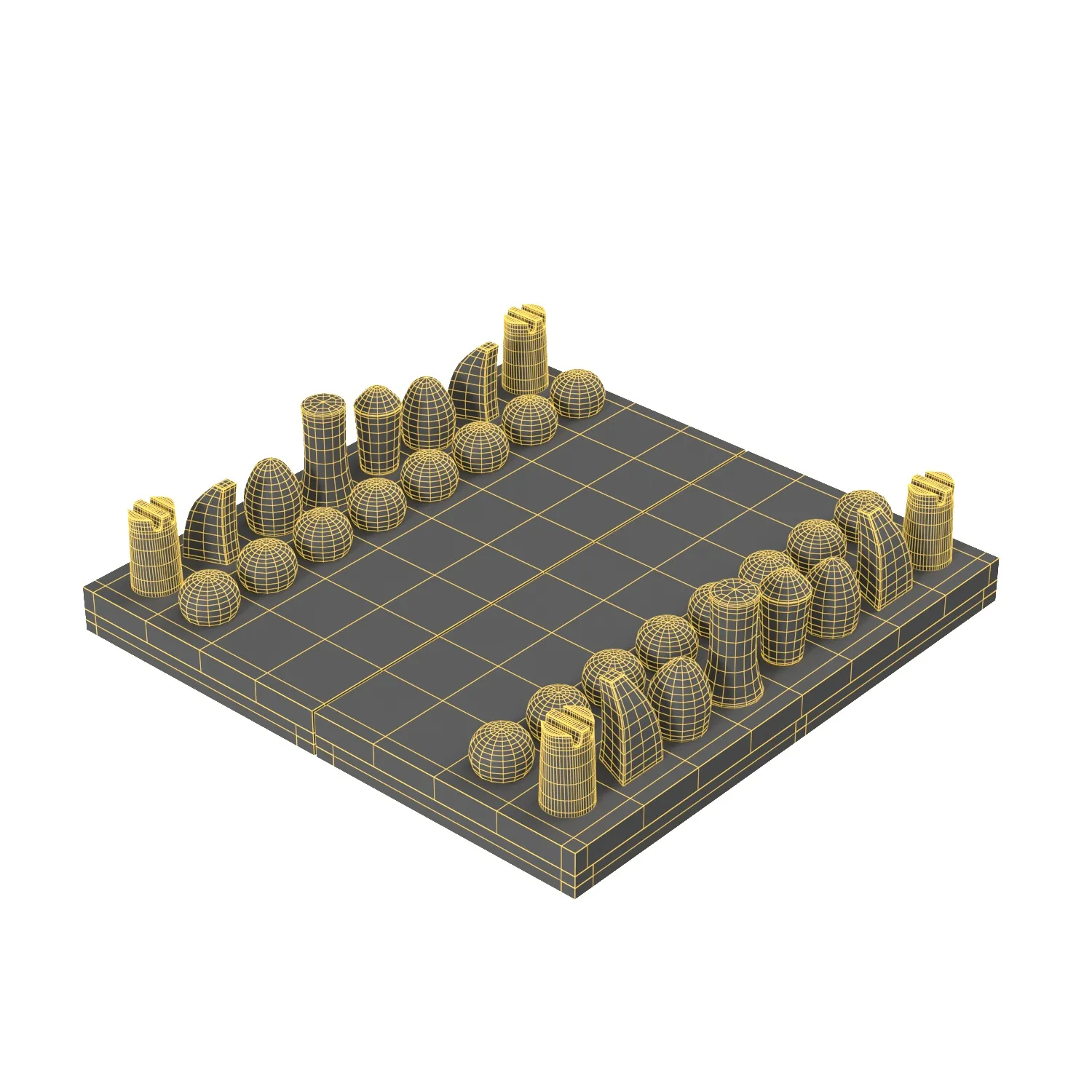 MoMA Panisa Chess Set PBR 3D Model_07