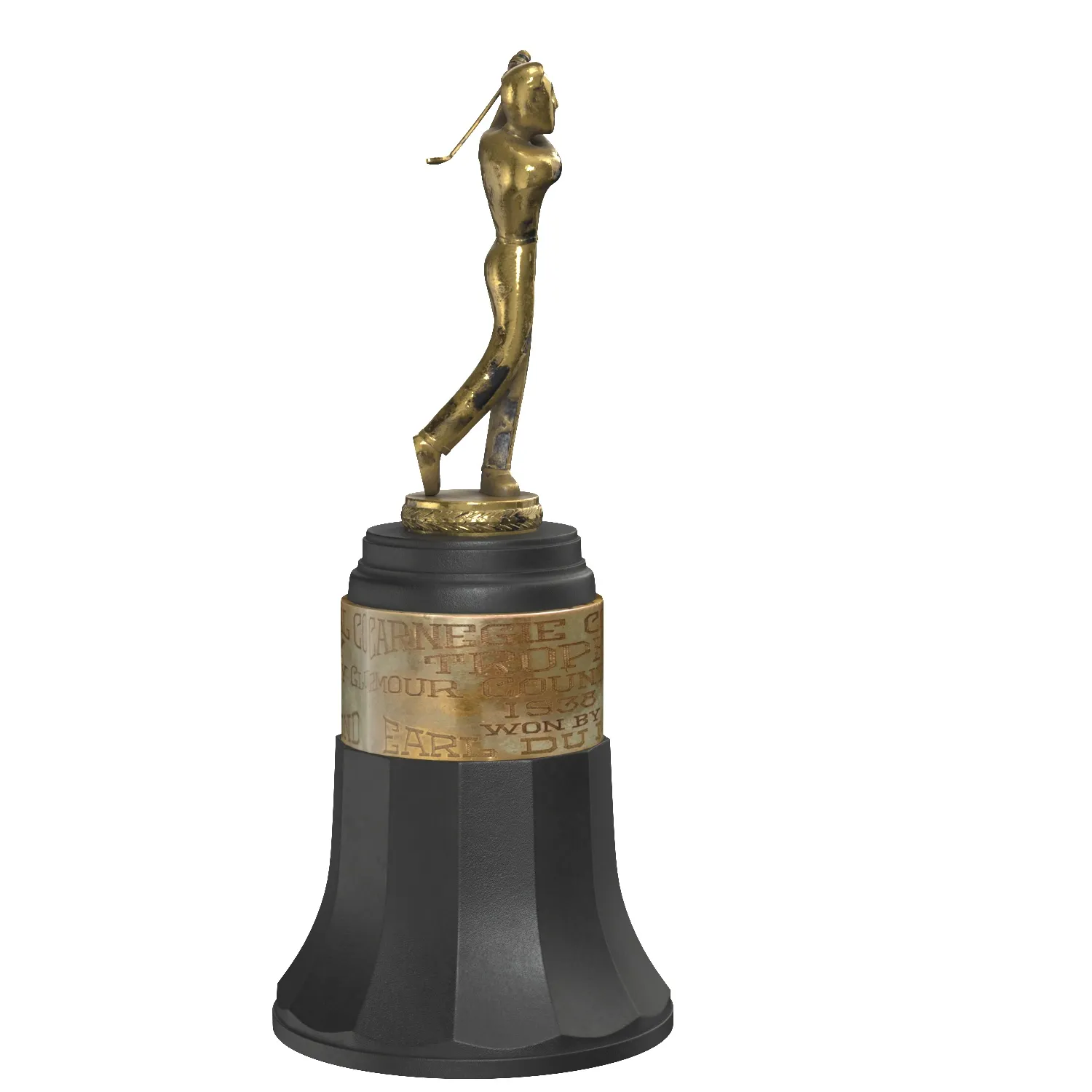 Vintage Golf Trophy PBR 3D Model_03