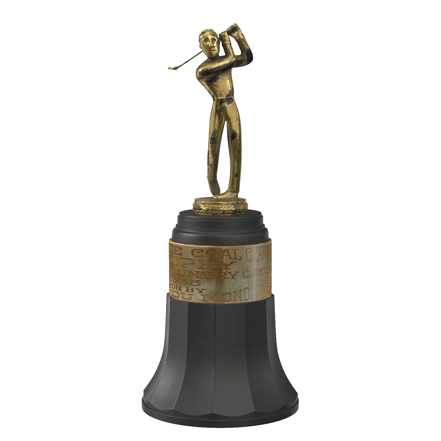 Vintage Golf Trophy PBR 3D Model_01