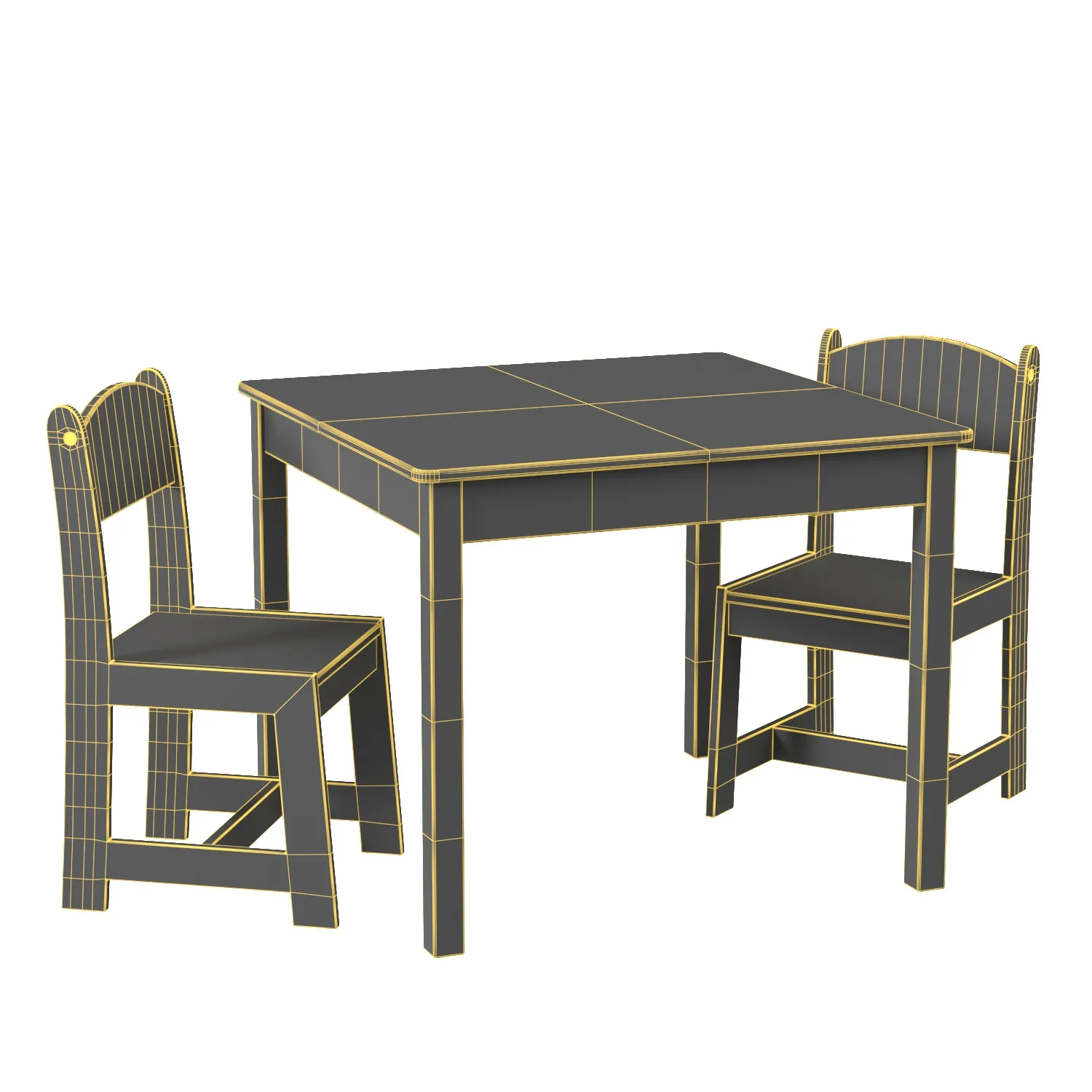 Delta Children Mysize Kids Wood Table And Chair PBR 3D Model_07