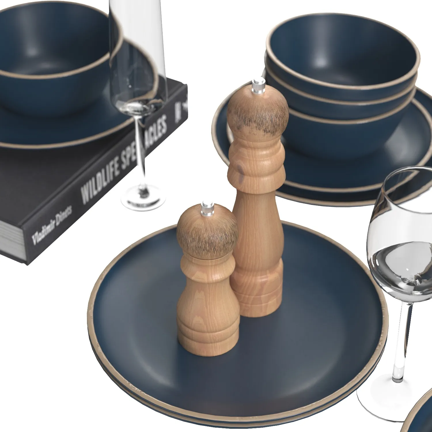 Gufaith Melamine Dinnerware Sets PBR 3D Model_05