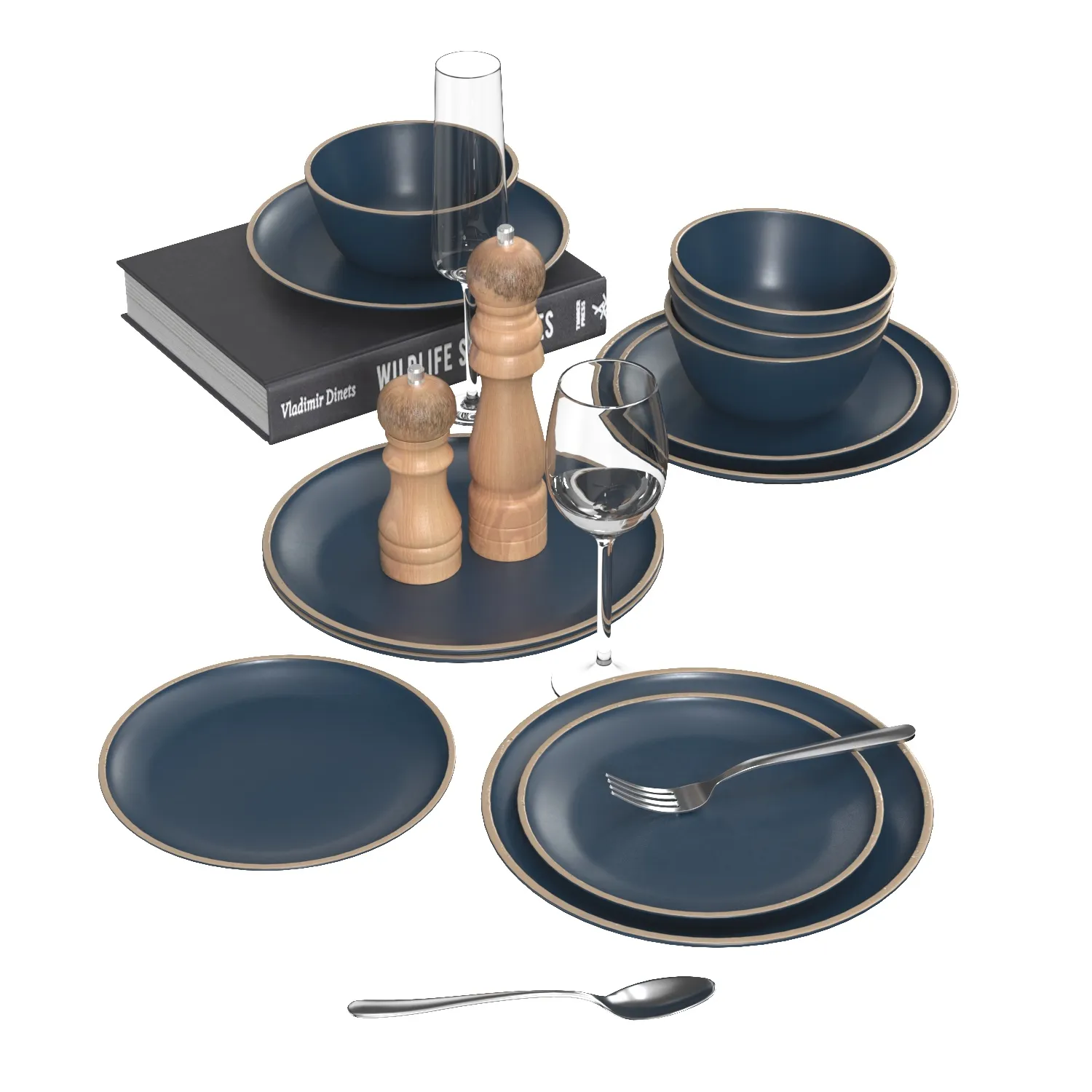 Gufaith Melamine Dinnerware Sets PBR 3D Model_03