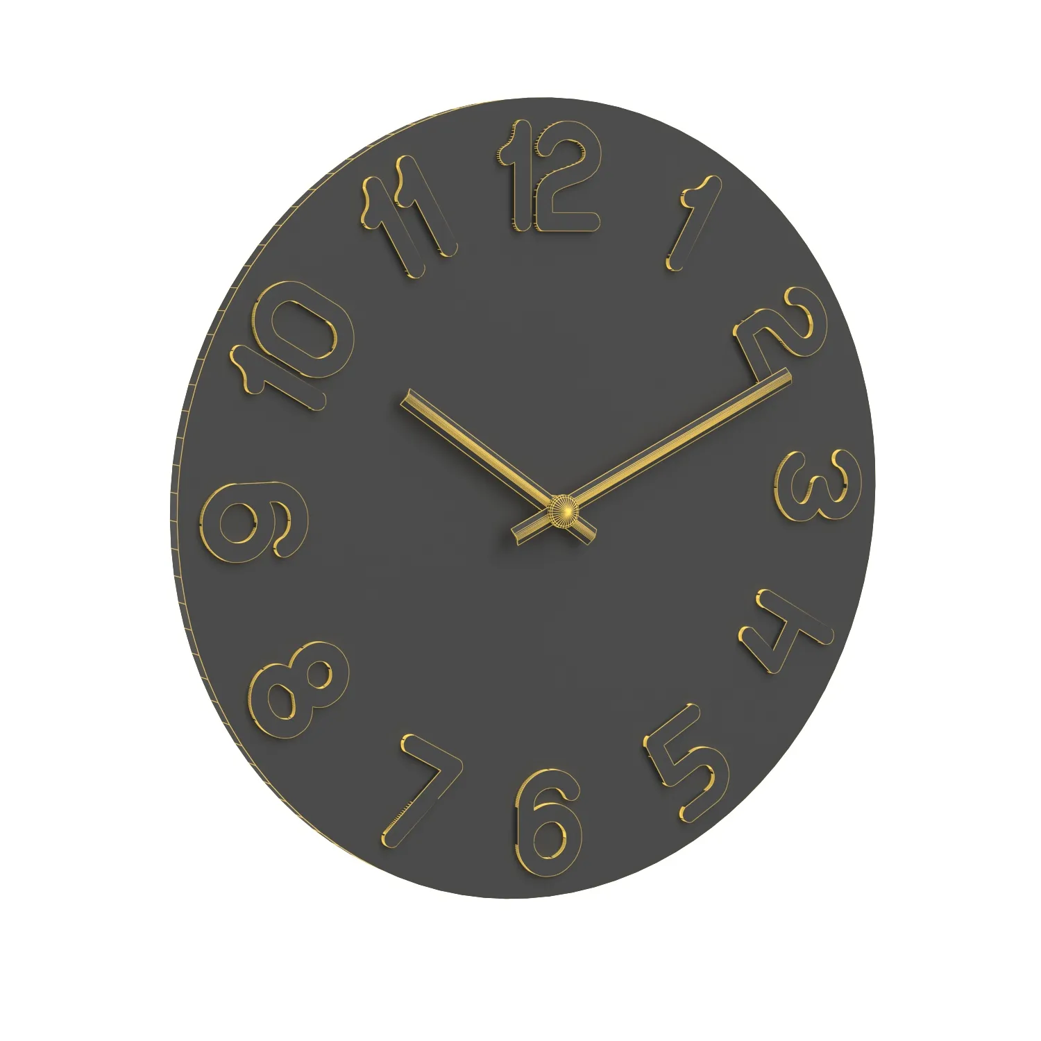 Infinity Simple Black Wall Clock PBR 3D Model_07