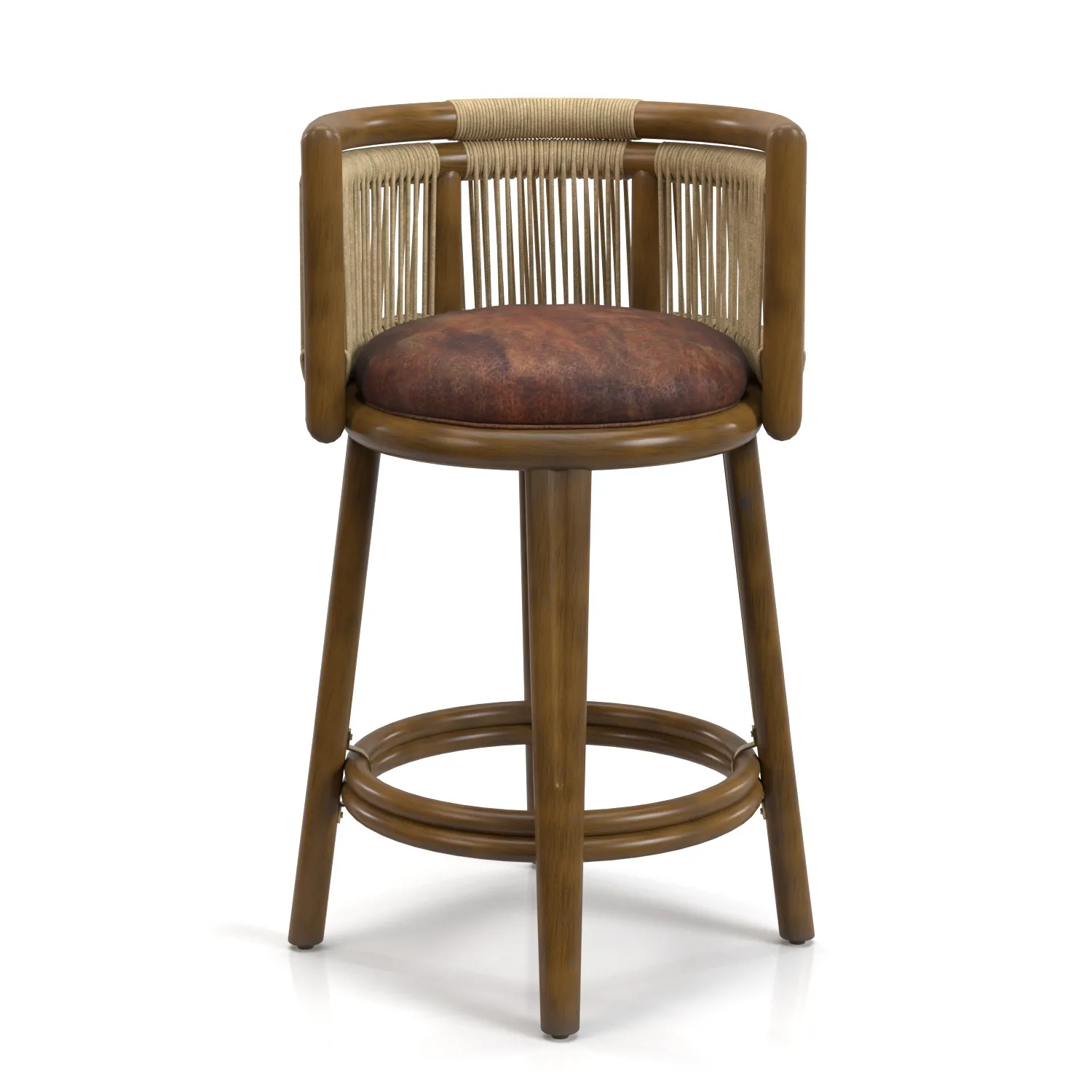 Palecek Bolero LogBack Bar Counter Stool PBR 3D Model_04